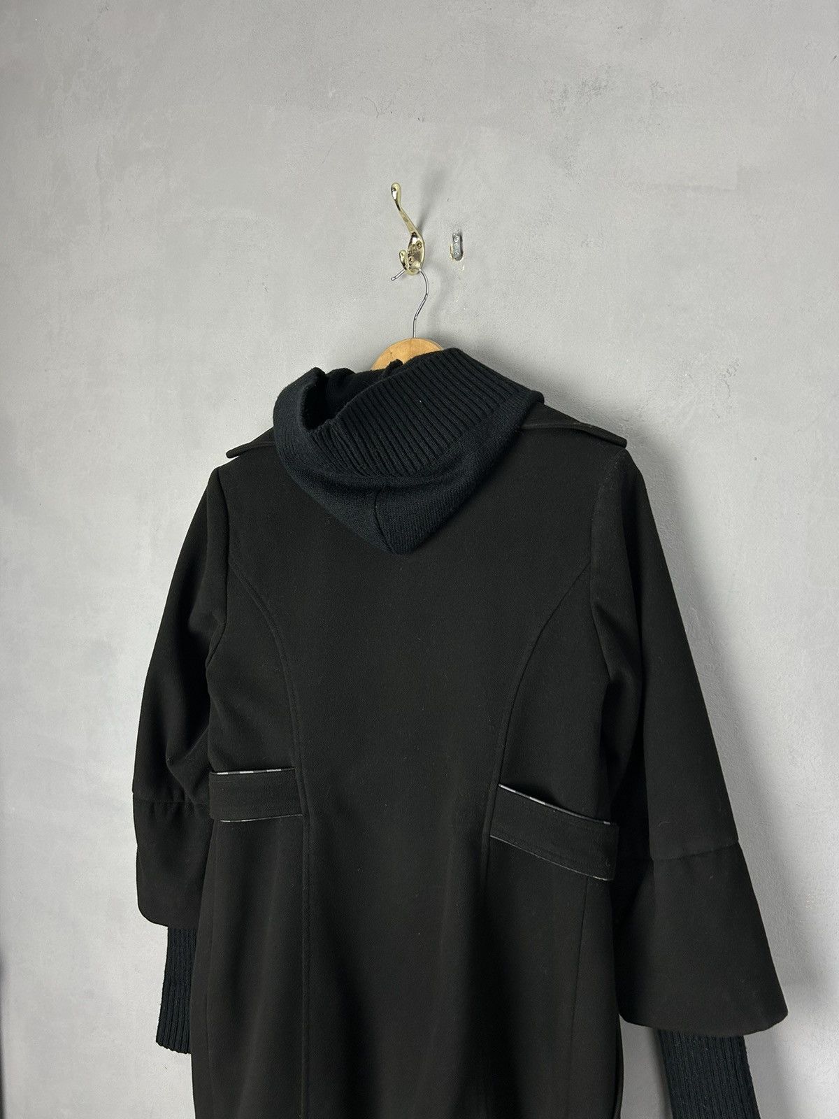 Burberry Burberry Brit Wool Coat Black Women’s Double Breasted Knit Size XL / US 12-14 / IT 48-50 - 9 Thumbnail