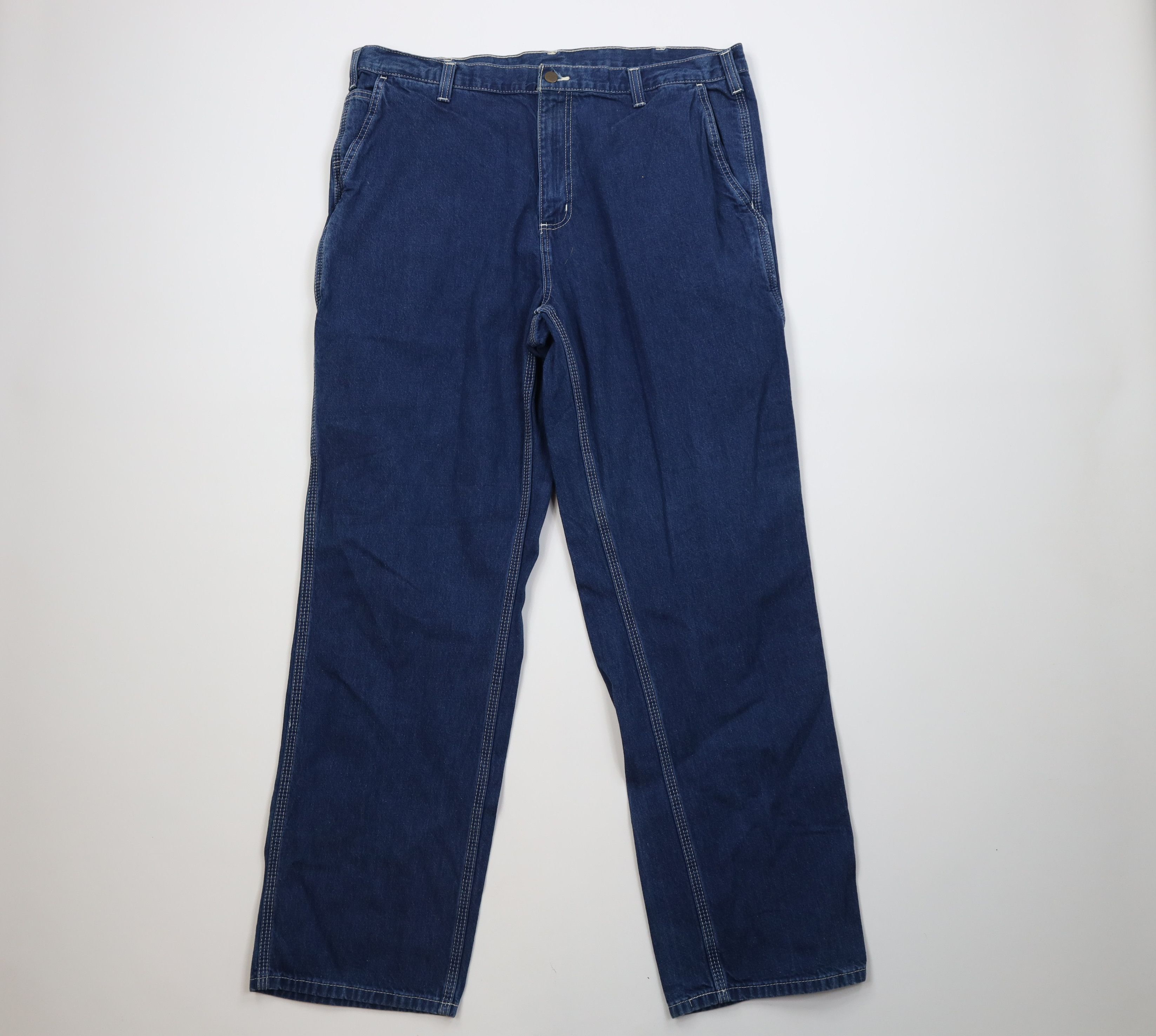 Carhartt Vintage Carhartt Wide Leg Dungaree Denim Jeans Blue Cotton Size US 38 / EU 54 - 1 Thumbnail