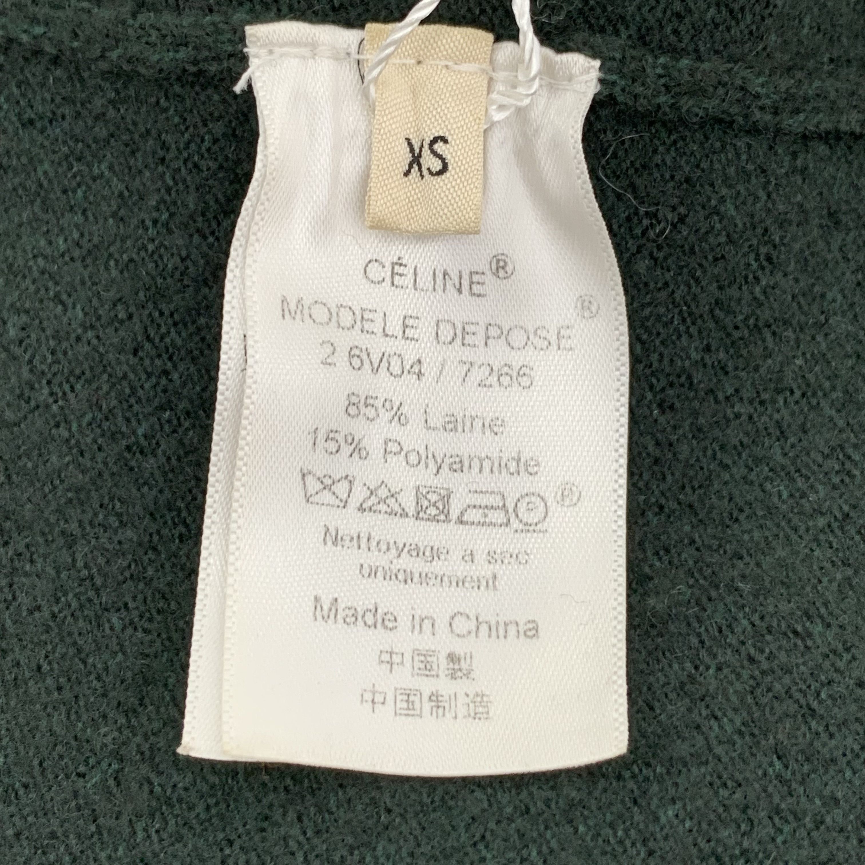 Celine Celine Wool Knit Maxi Dress Dark Green (Size XS) Size XS / US 0-2 / IT 36-38 - 4 Thumbnail