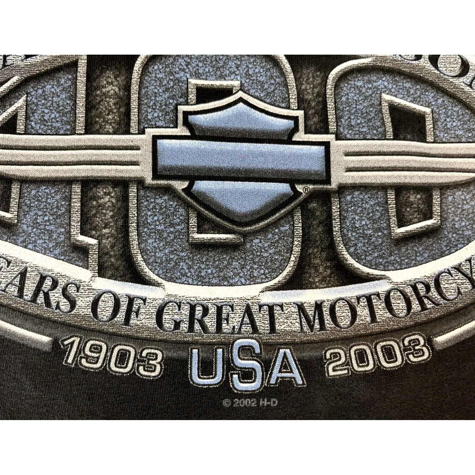 Harley Davidson Vintage Harley Davidson 100 Years T-Shirt R.K. Stratman Made in USA - XL Size - Black Size US XL / EU 56 / 4 - 5 Thumbnail