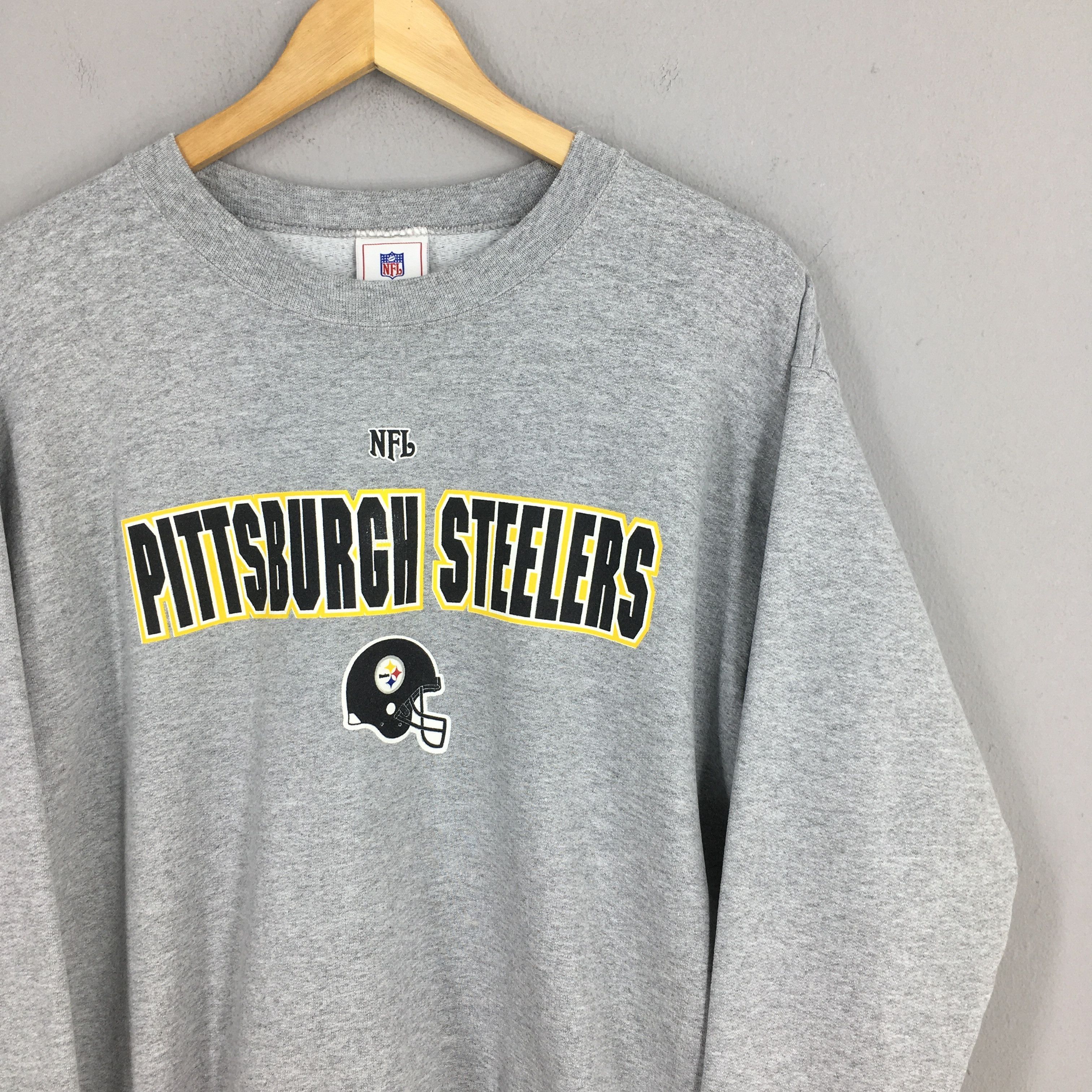 NFL × Vintage Vintage Pittsburgh Steelers NFL Rugby Gray Sweatshirt Medium Size US M / EU 48-50 / 2 - 2 Thumbnail