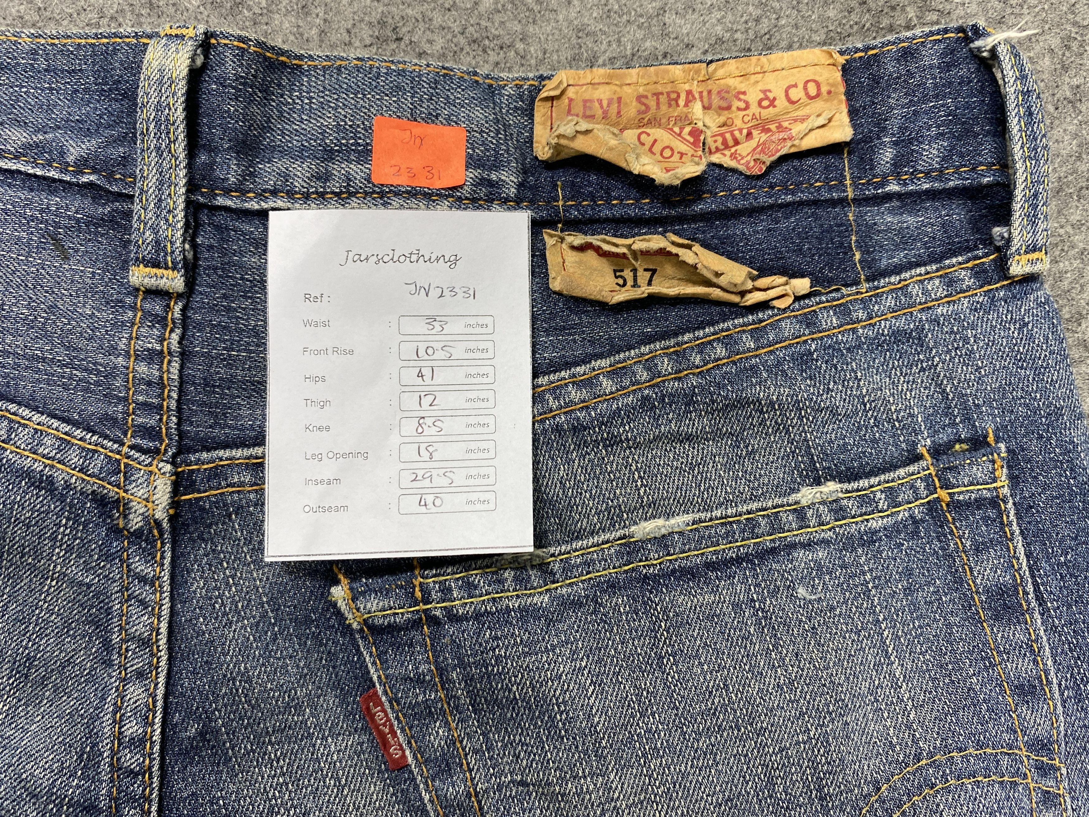 Japanese Brand Distressed Blue Vintage Levi's 517 Flare 33x29.5 -JN2331 Size US 33 - 8 Thumbnail