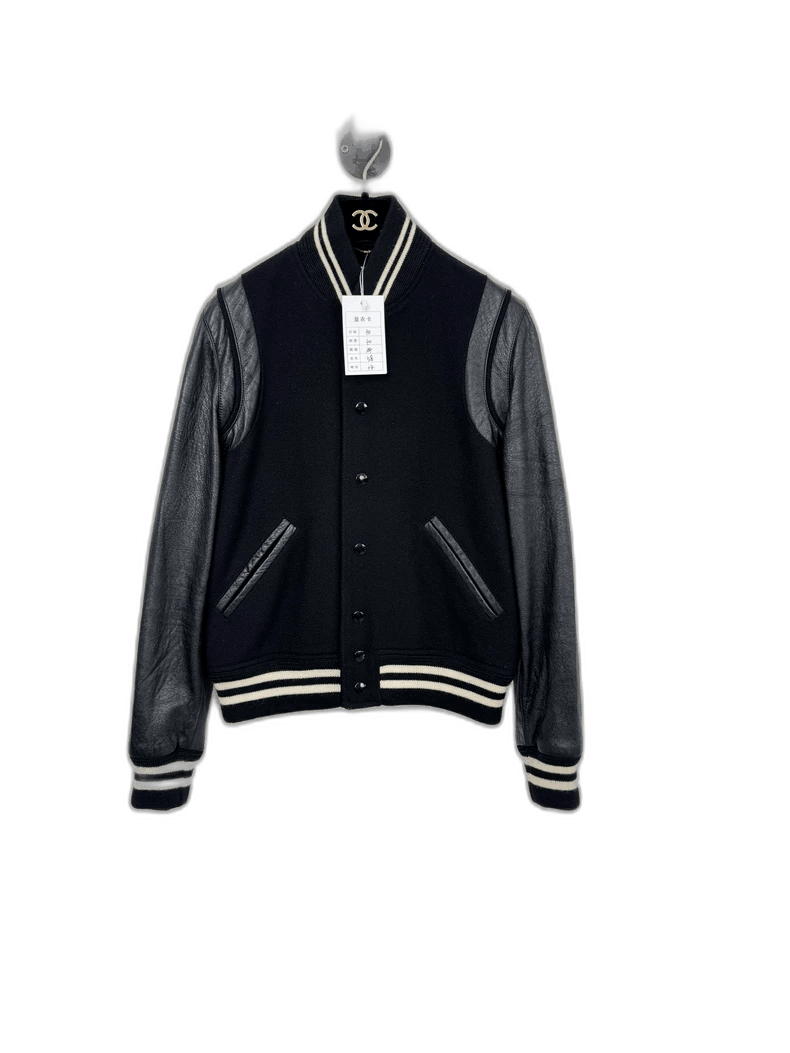 Saint Laurent Paris Saint Laurent Baseball Jacket in Black-2507 Size M / US 6-8 / IT 42-44 - 1 Thumbnail