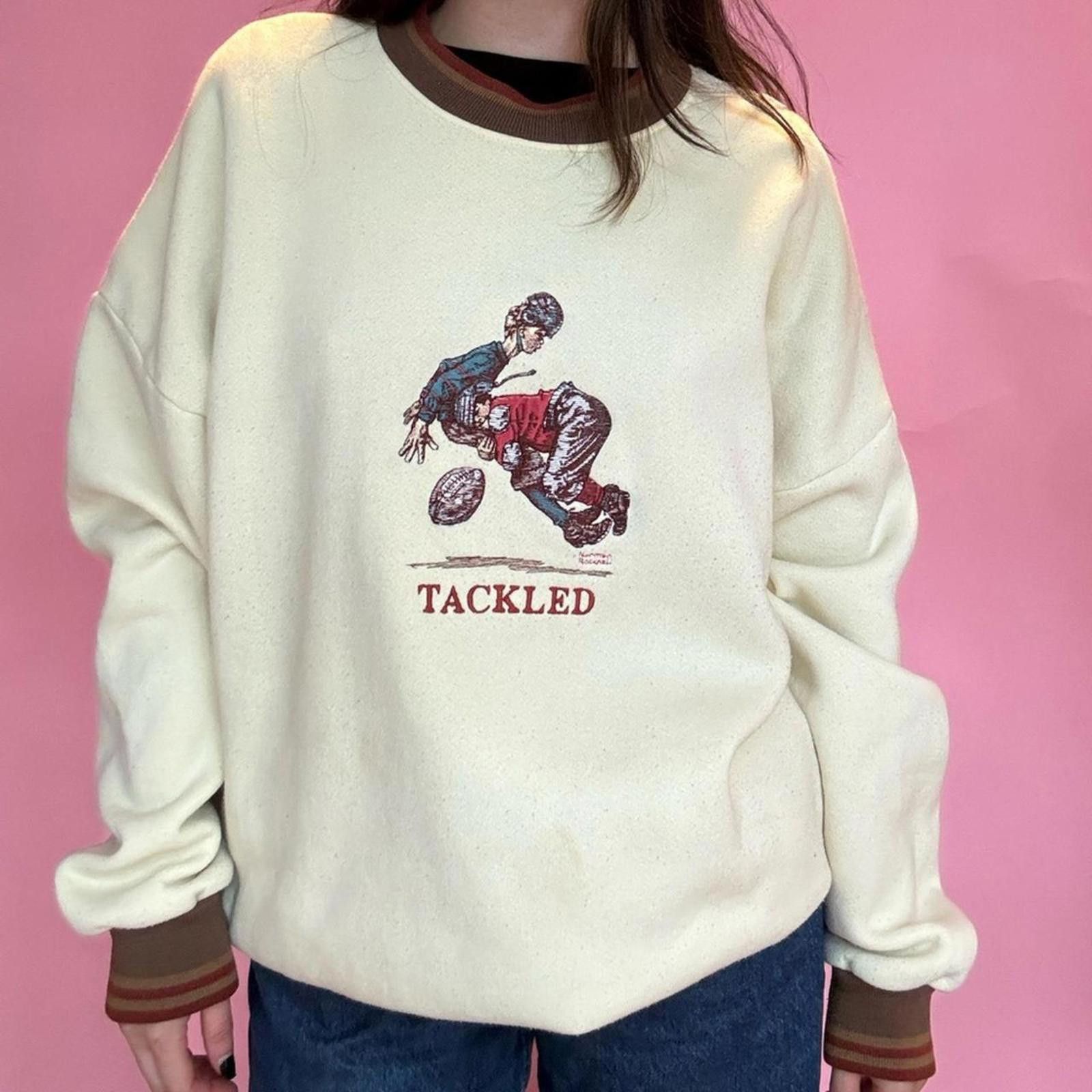 Vintage 1980S NORMAN ROCKWELL TACKLED PULLOVER Size US XXL / EU 58 / 5 - 3 Thumbnail