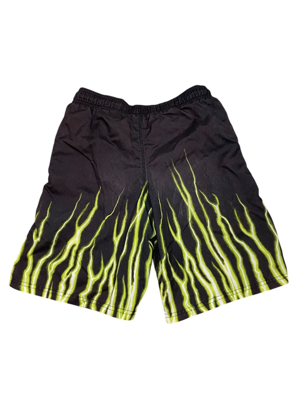 Nike × Vintage Vintage 90s Nike Green Flame Lightning Shorts Mens Medium Size US 30 / EU 46 - 8 Thumbnail