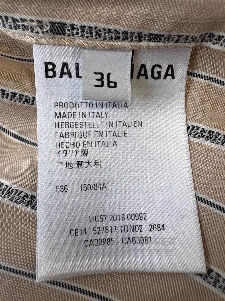 Balenciaga Balenciaga Khaki Striped Printed Shirt Size XS / US 0-2 / IT 36-38 - 7 Thumbnail
