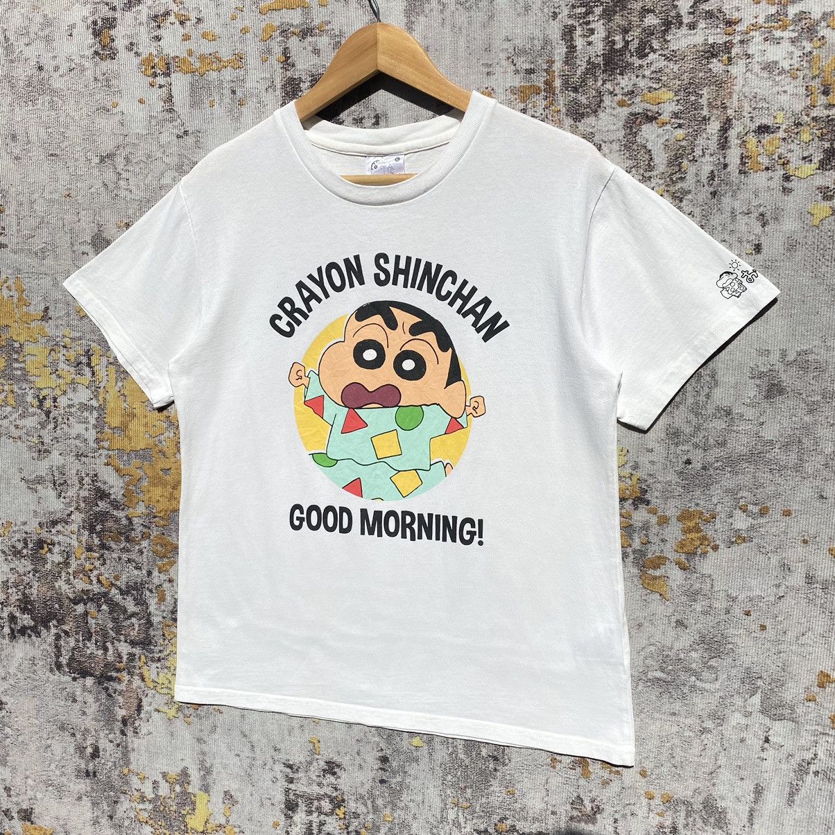 Anime Vintage Crayon Shinchan Good Morning Tee Japan Manga Series Size US S / EU 44-46 / 1 - 4 Thumbnail