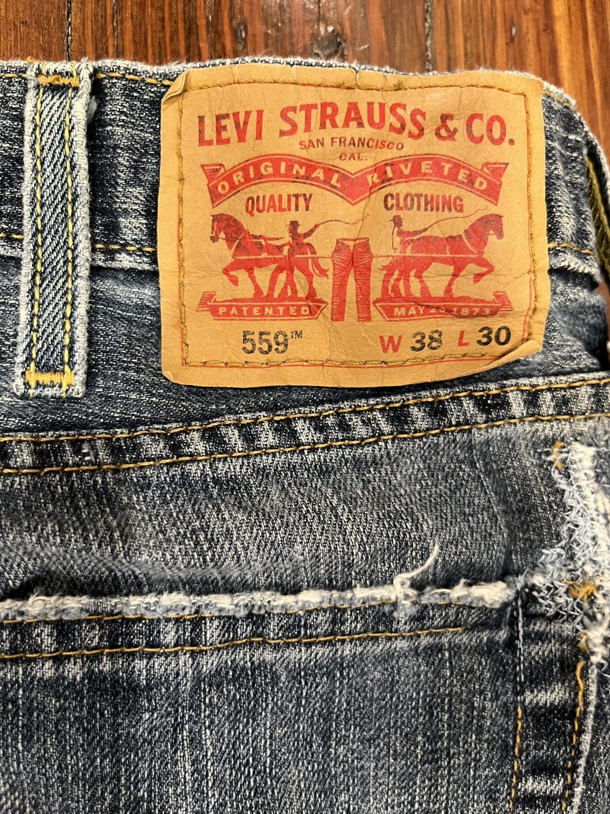 Levi's Levi's 559 Mens 38x30 Relaxed Fit Straight Leg Blue Denim Size US 38 / EU 54 - 5 Thumbnail