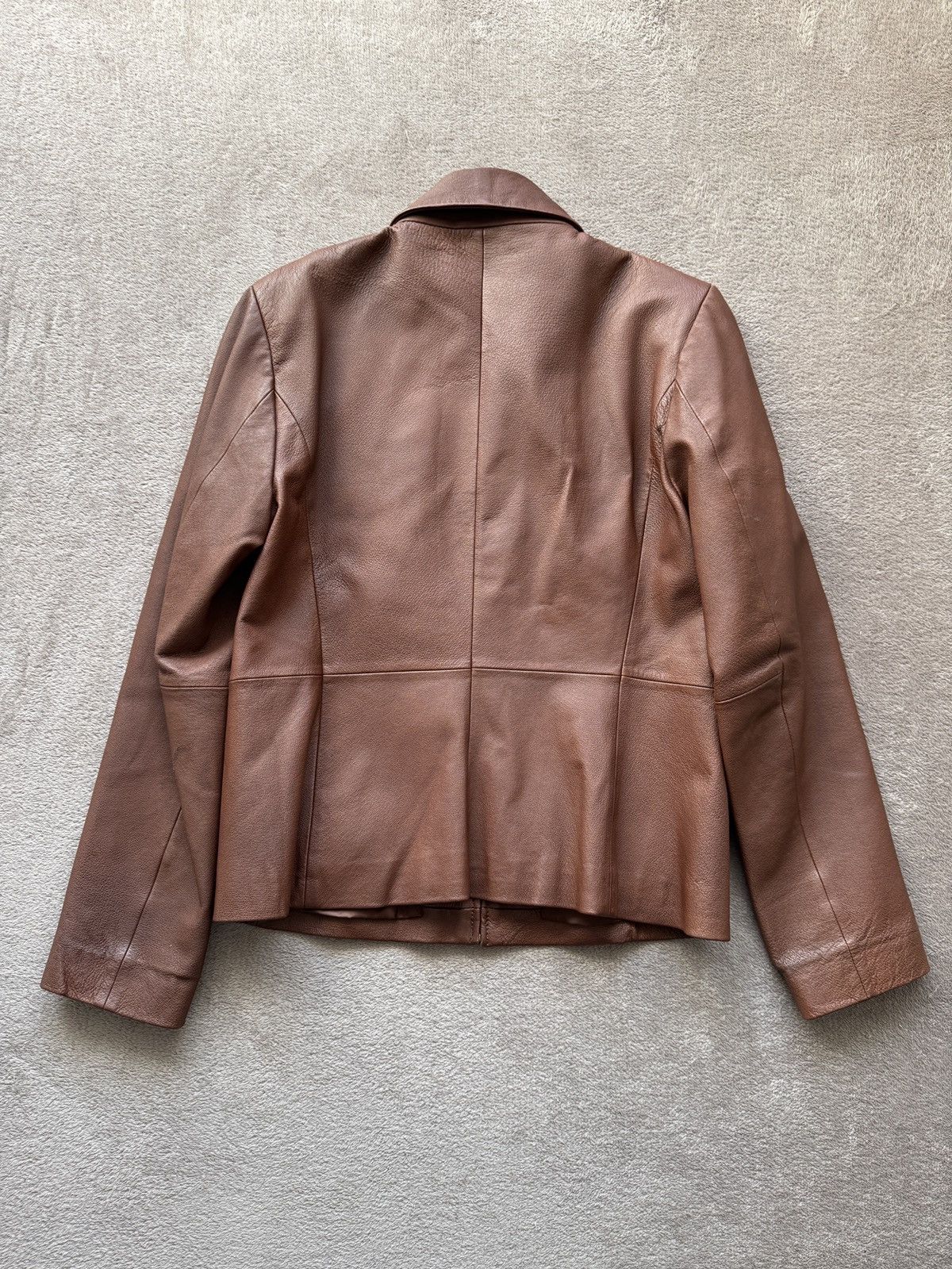Genuine Leather Vintage Brown Leather Blazer Jacket Gucci Helmut Lang vibe Size L / US 10 / IT 46 - 5 Thumbnail