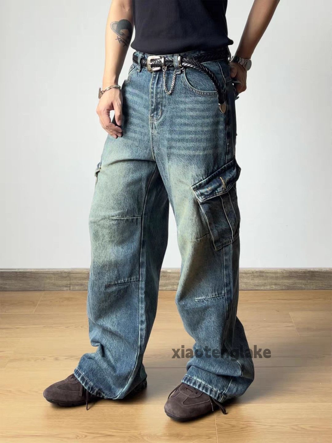 Jean xtl Vintage faded cleanfit yuppie y2k cargo work jeans Size US 32 / EU 48 - 2 Thumbnail