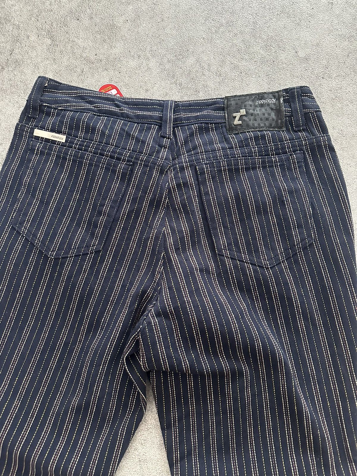 Tornado Mart 2000s Japanese Zippyziggy Striped Flared Denim Jeans Size US 29 - 4 Thumbnail