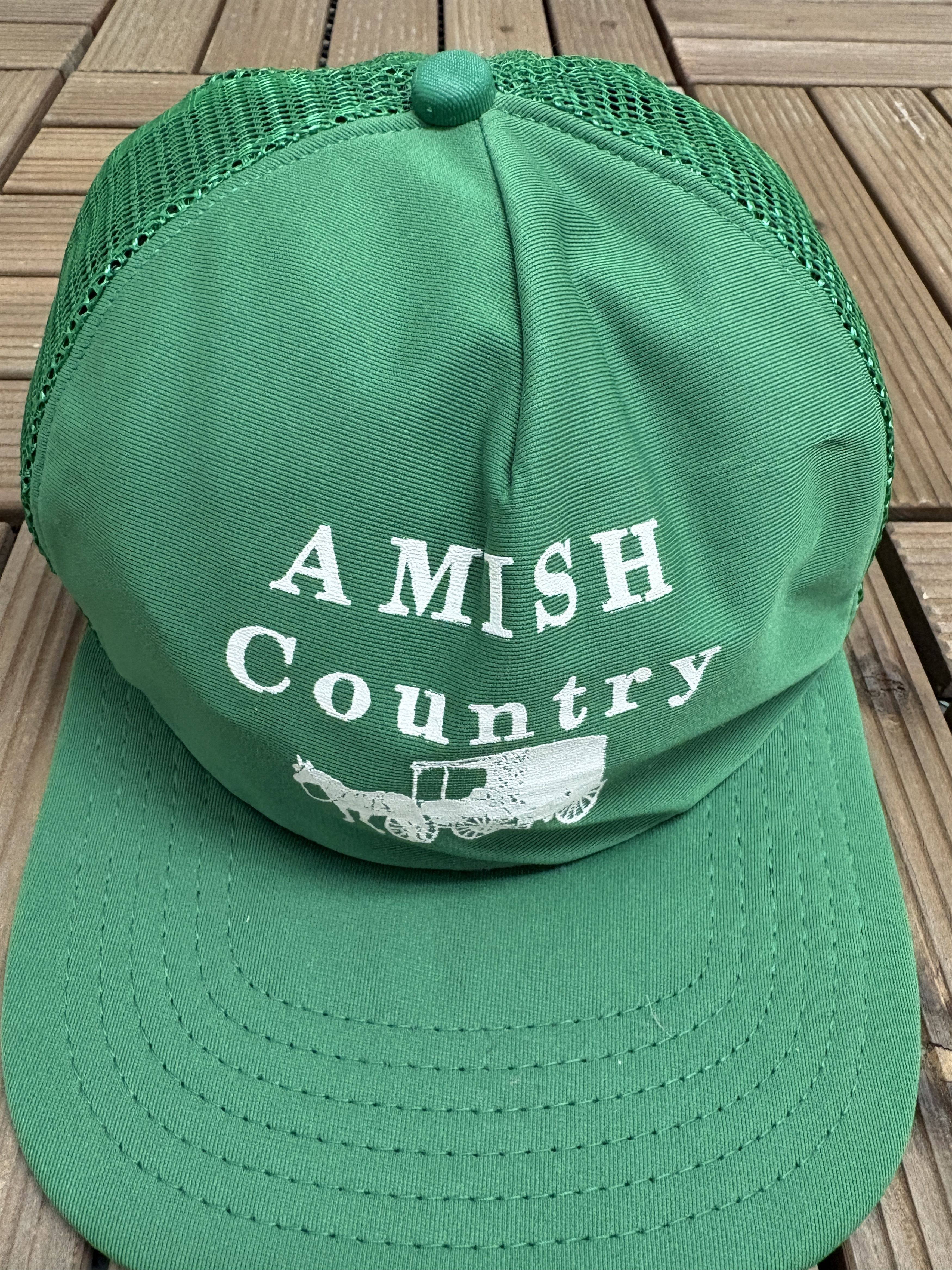 New Era × Vintage Amish Country Vintage Green Trucker Snap Back Hat Size ONE SIZE - 3 Thumbnail
