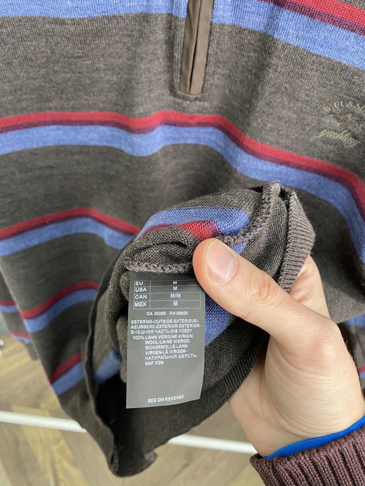 Paul & Shark Vintage Paul & Shark Mens Striped 1/4 Zip Knit Sweater Size US M / EU 48-50 / 2 - 10 Thumbnail