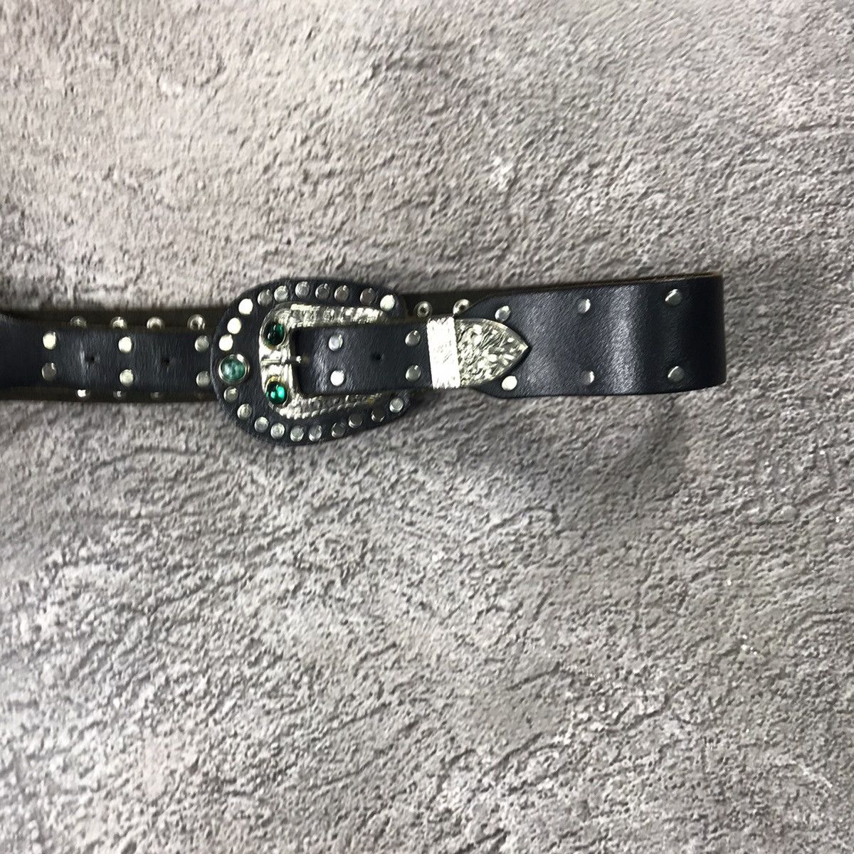 Vintage 2000s Studded Leather Belt Punk Rave Goth Alt Streetwear OS Size ONE SIZE - 4 Thumbnail