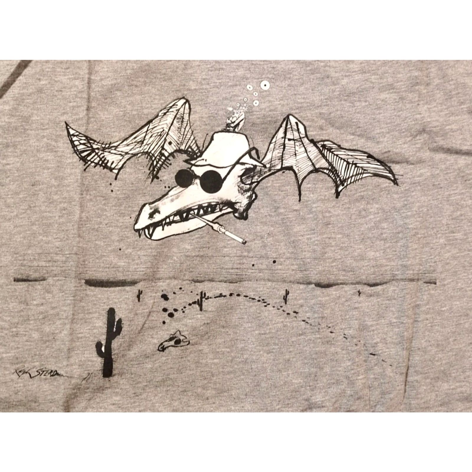 Hunter VINTAGE Fear and Loathing in Las Vegas t shirt mens XL Gray Ralph Steadman Hunter S. Size US XL / EU 56 / 4 - 3 Thumbnail