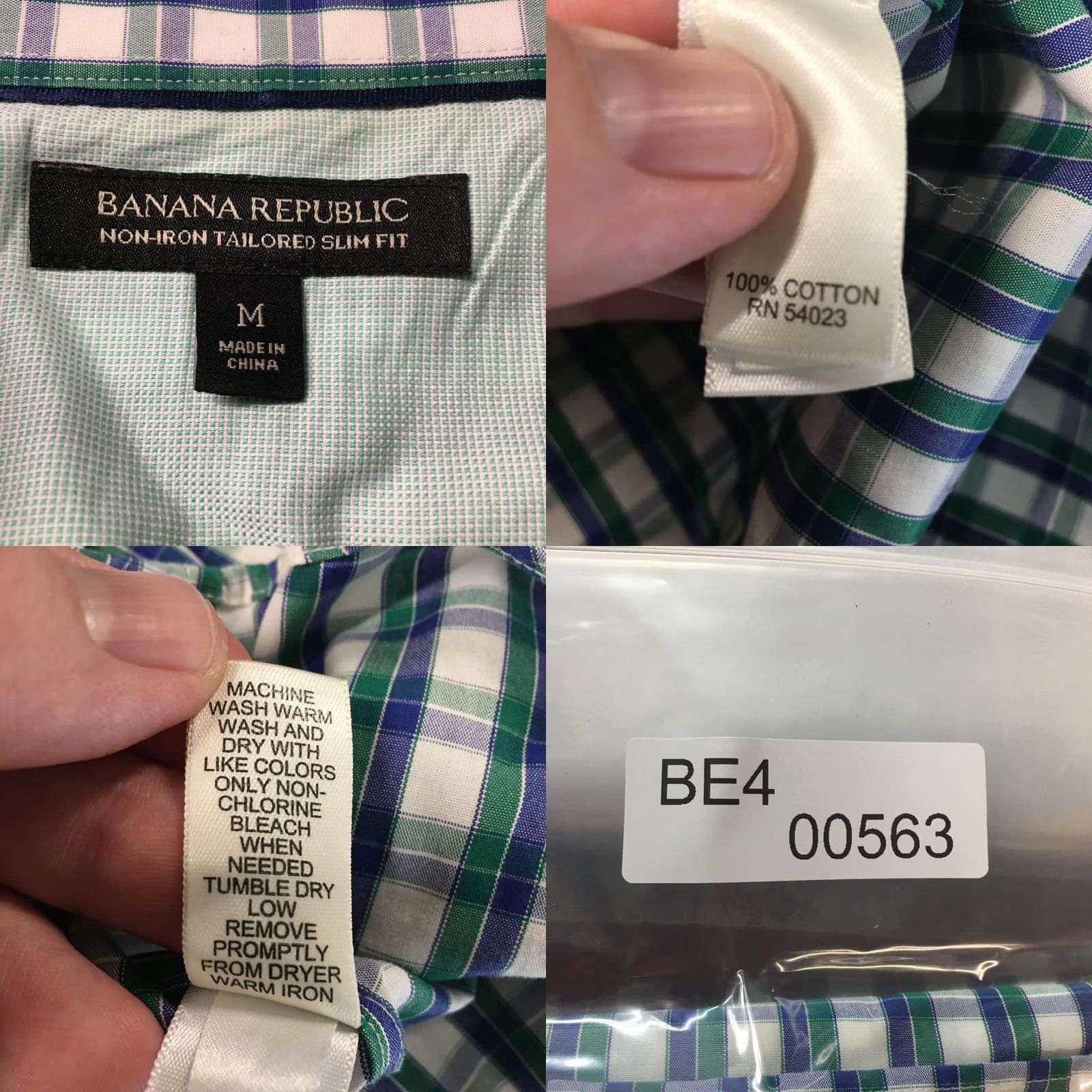 Banana Republic Banana Republic Button-Up Dress Shirt Mens M Multicolor Collared Long Sleeves Shirt Mens Regular Multicolor Plaid Button-Up Non-Iron All Seasons Size 40R - 9 Thumbnail