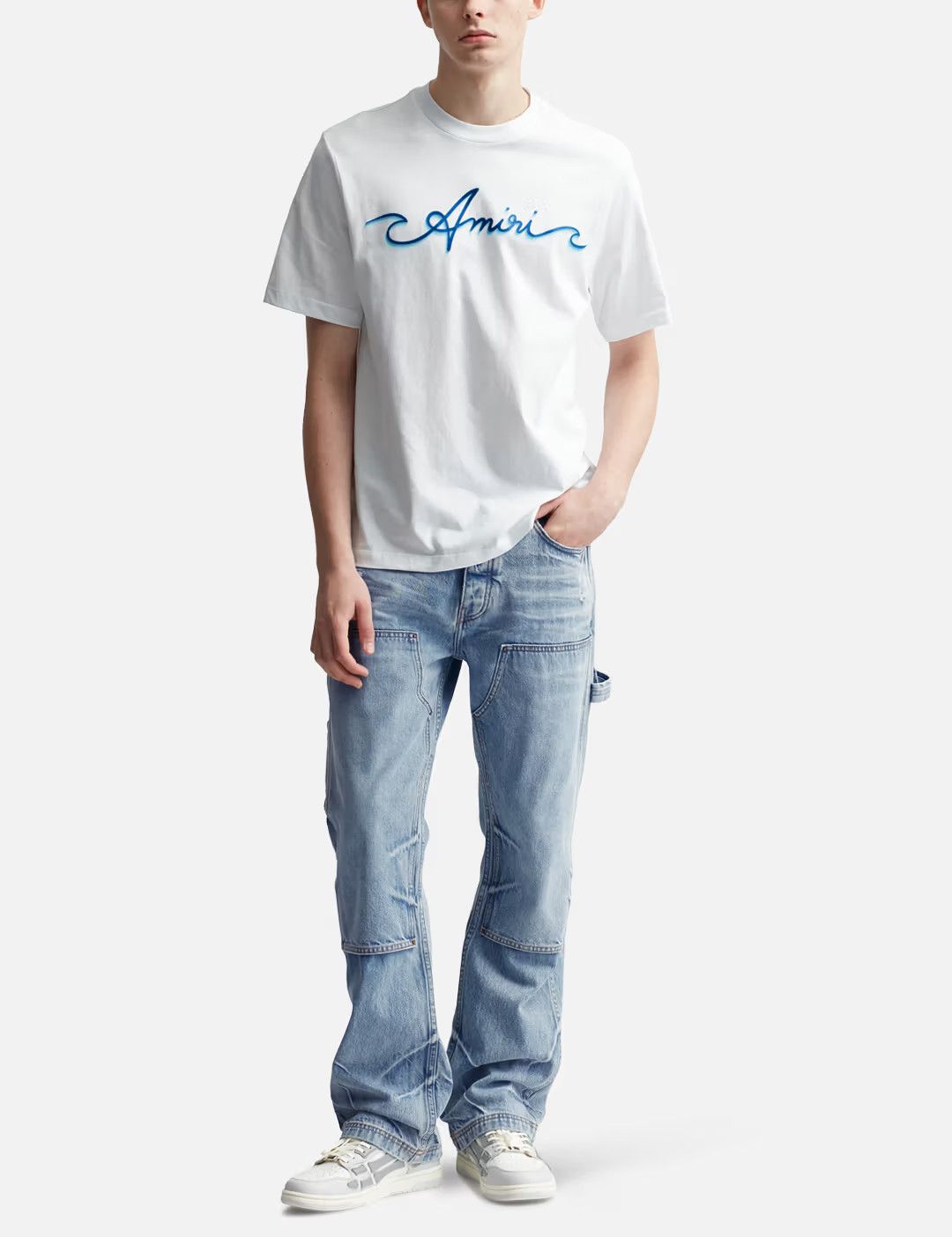 Amiri o1s1wg110825 Wave T-Shirt in White Size US M / EU 48-50 / 2 - 6 Thumbnail