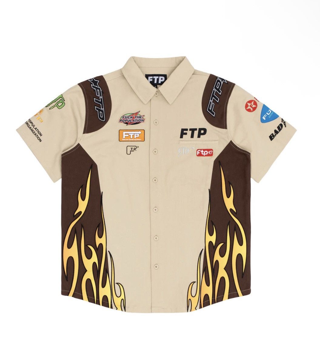 Fuck The Population FuckThePopulation Raceway Button Up Tan Large New Presale Size US L / EU 52-54 / 3 - 1 Thumbnail