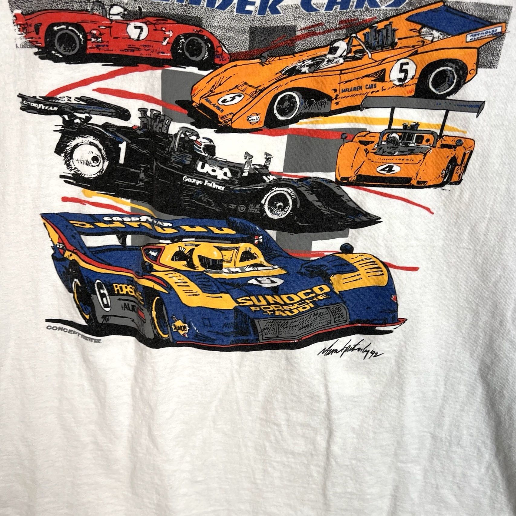 Vintage VINTAGE 90s Porsche McLaren Racing Graphic Tee Adult XL White Mens Size US XL / EU 56 / 4 - 5 Thumbnail