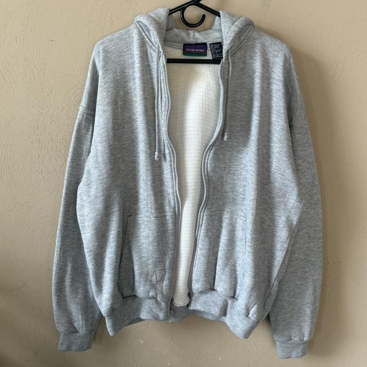 Other Vintage 90s Grand Banks Grey Thermal Zip Up Sweatshirt Size US L / EU 52-54 / 3 - 1 Thumbnail
