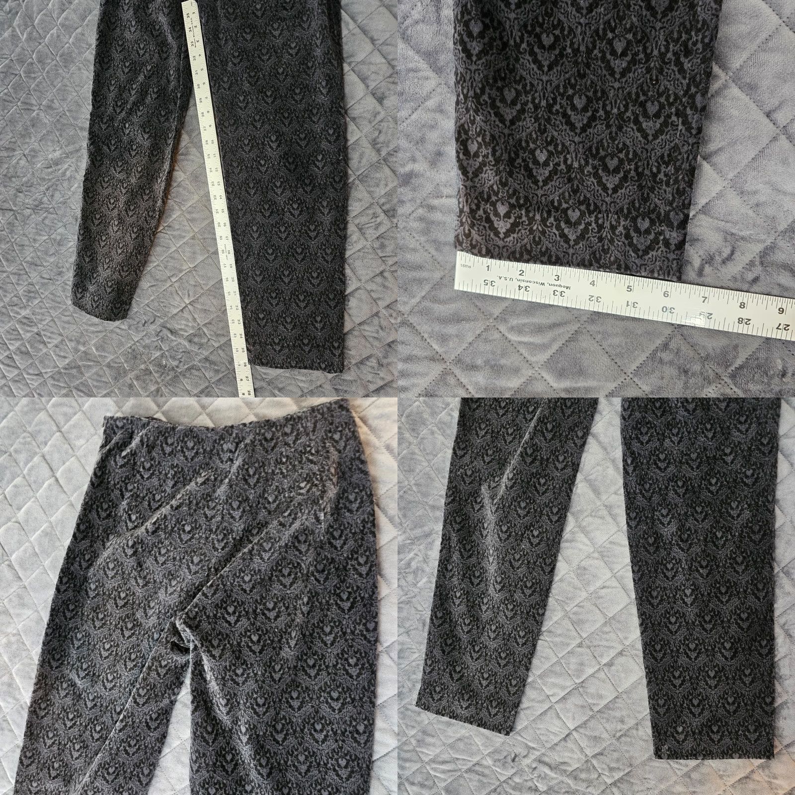 Talbots Talbots Pants Women Petite Black Size 4 Crop Tapered Inseam 26 Paisley Pull On Knit Cotton Blend Size 27" / US 4 / IT 40 - 8 Thumbnail