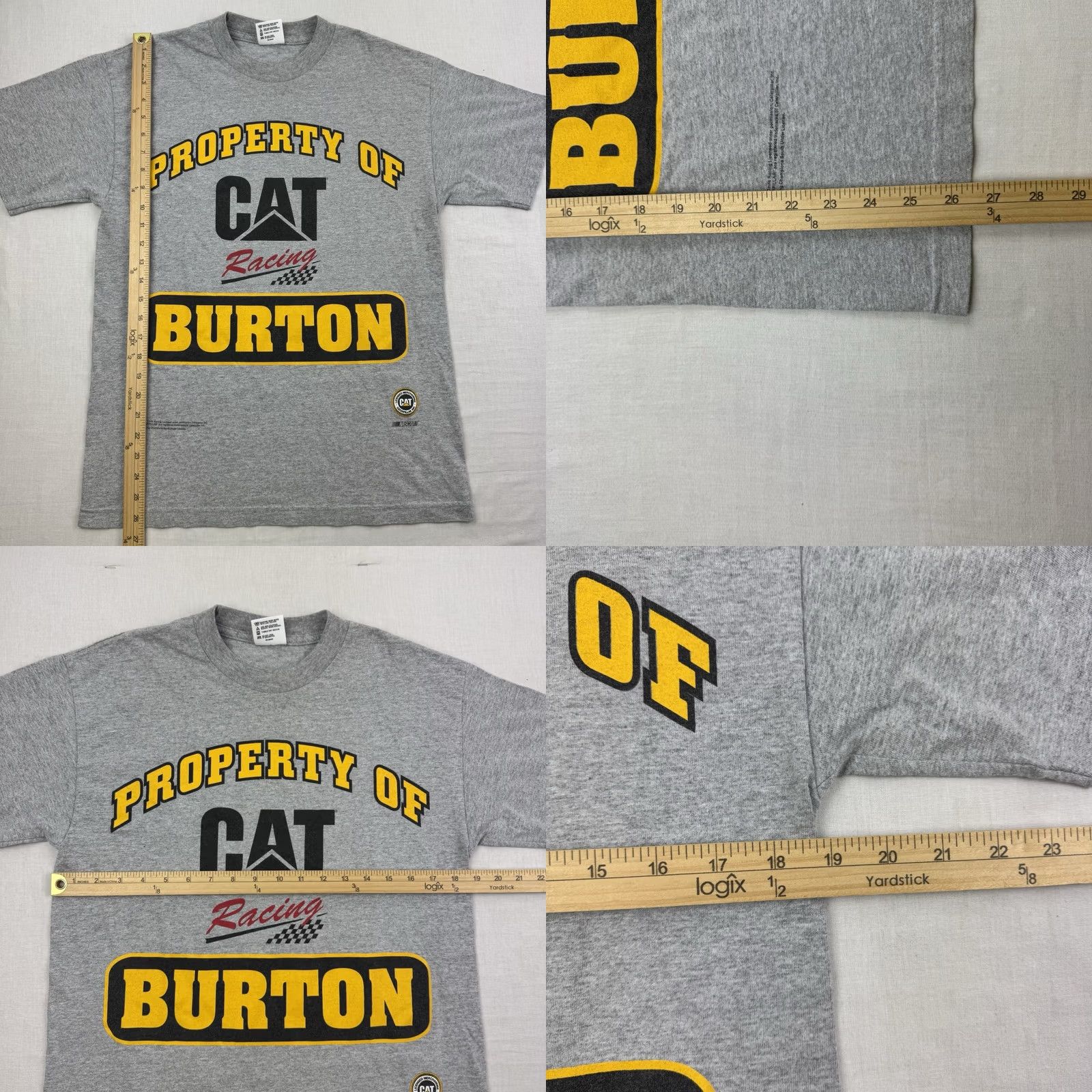 Vintage VINTAGE Racing Champions Cat Racing T Shirt Adult Medium Gray Cotton Crew Neck Graphic Print 90s Nascar Property Of Burton Mens Size US M / EU 48-50 / 2 - 8 Thumbnail
