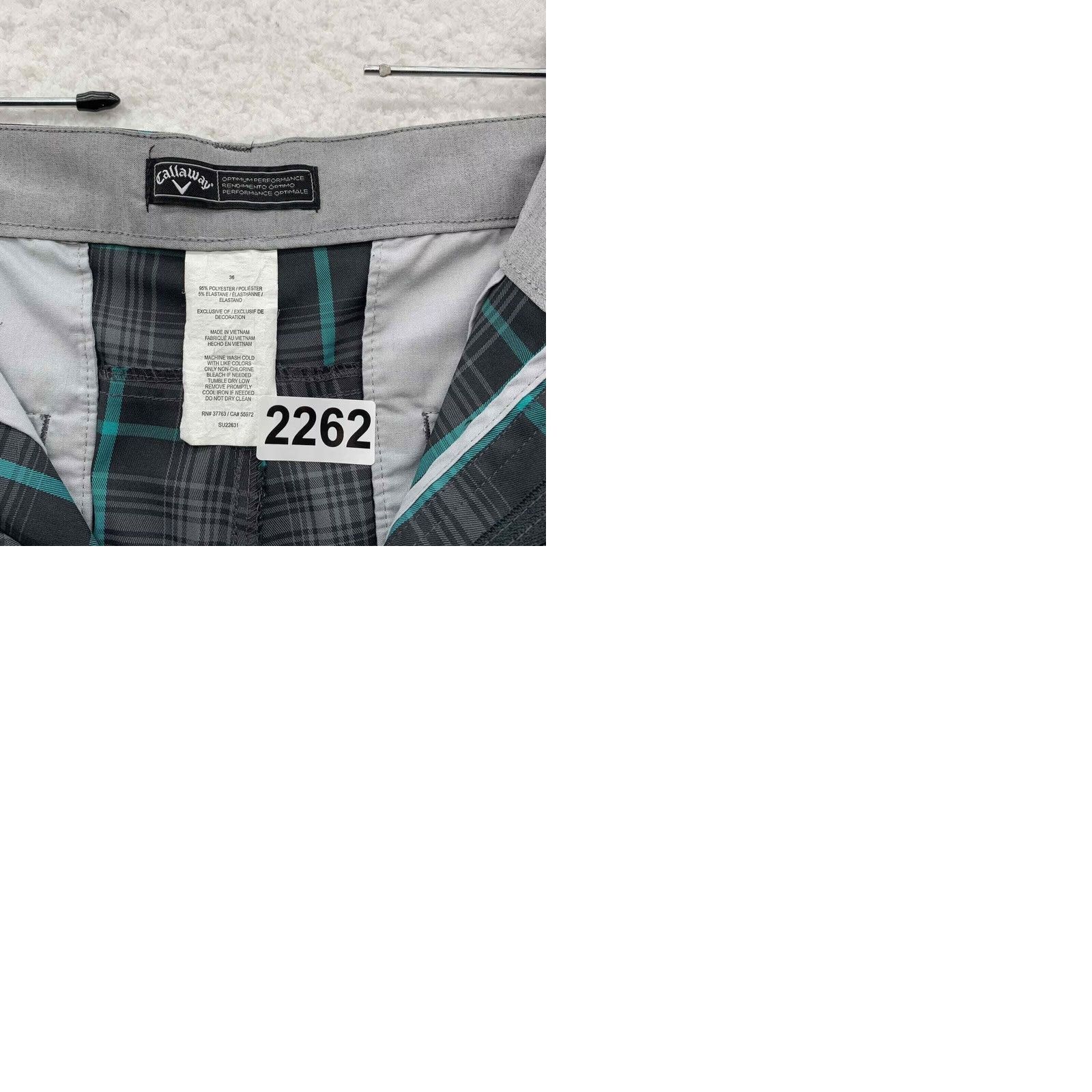 Callaway Callaway Golf Shirt Mens 36x9.5 Optimum Performance Teal Gray Plaid Preppy Dad Size US 36 / EU 52 - 9 Thumbnail