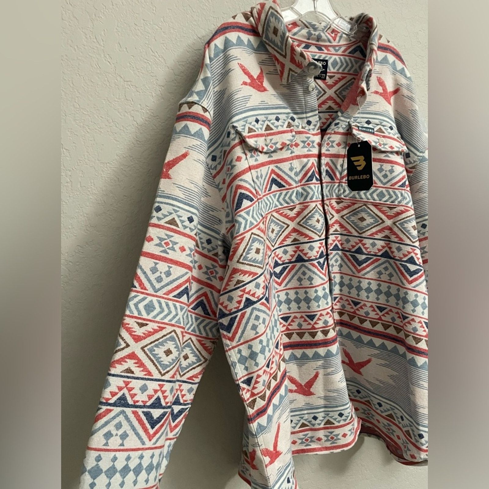 Other Burlebo Heavyweight Flannel Shirt Flying Duck Aztec Men 2XL Size US XXL / EU 58 / 5 - 6 Thumbnail