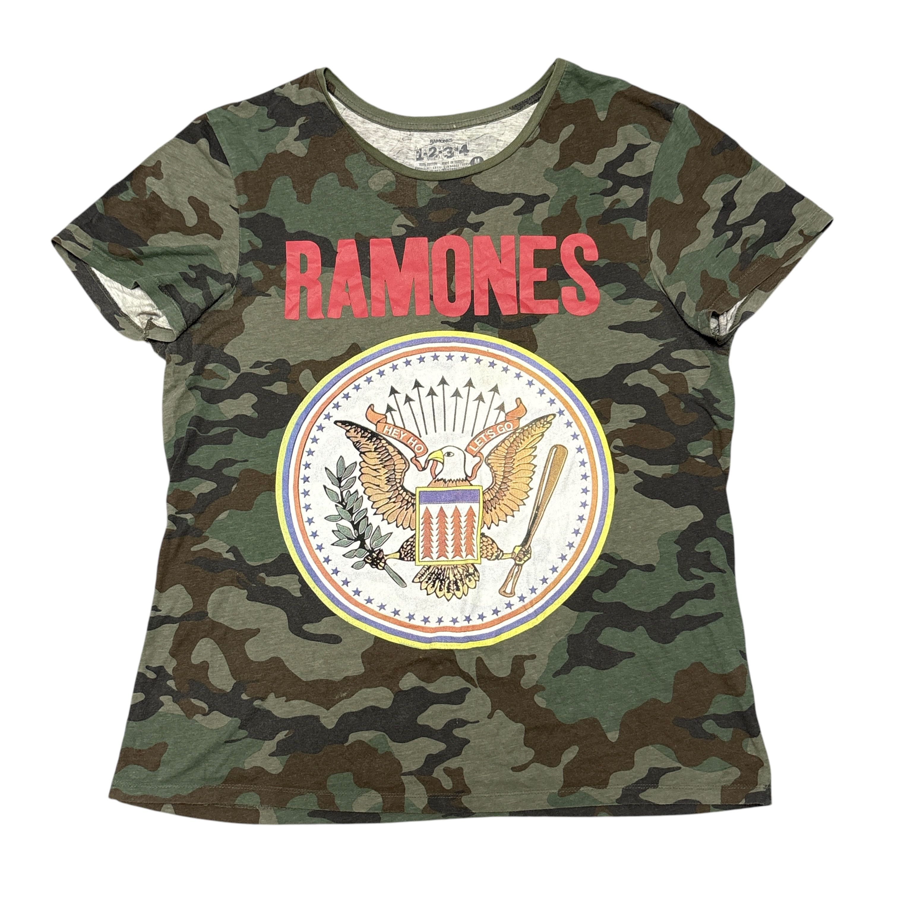 Band Tees Ramones Shirt Camo Green Tour Concert Punk Rock Band Tee Size US L / EU 52-54 / 3 - 1 Thumbnail