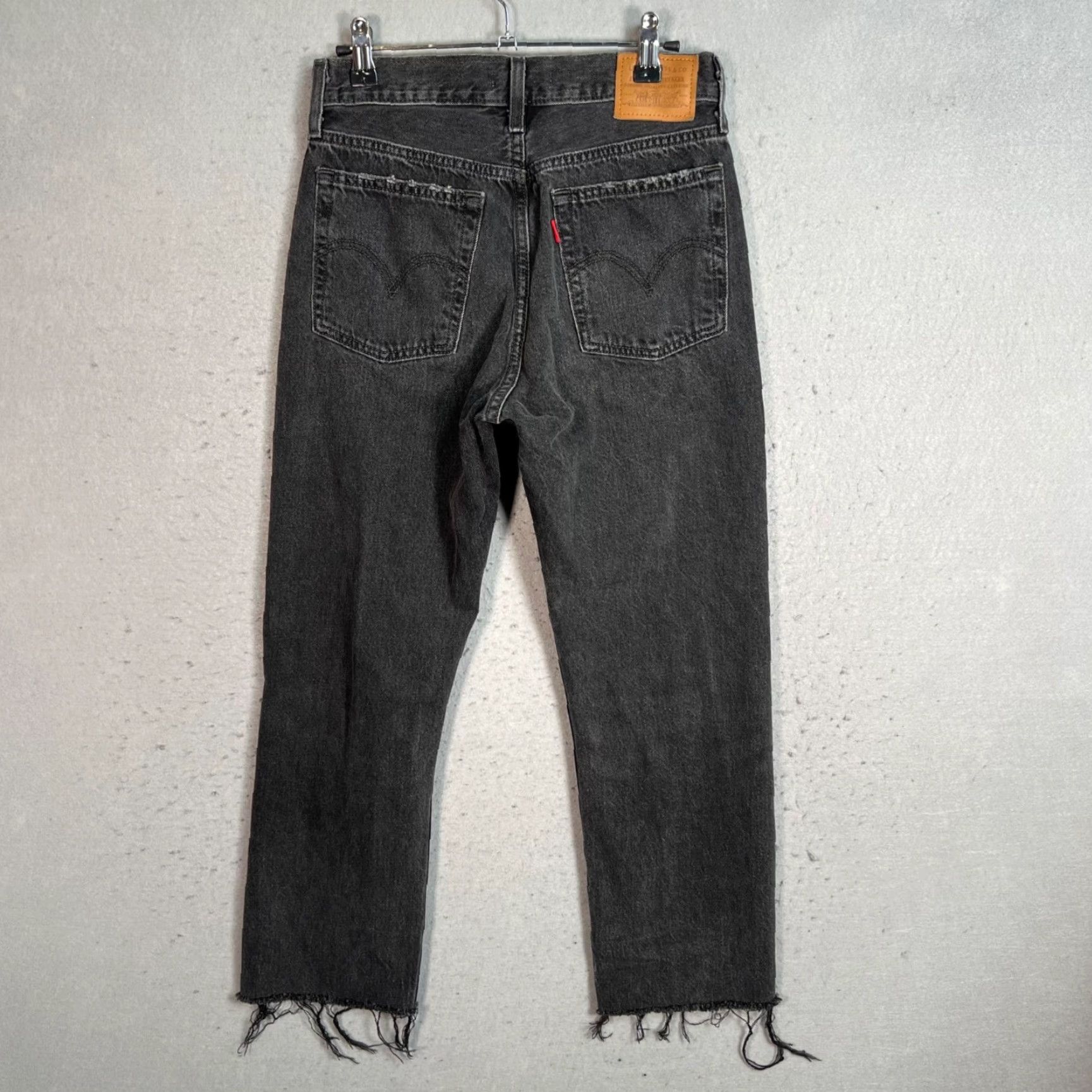 Levi's Levi's Womens Wedgie Straight Jeans Black Distressed 26 Classic Denim High Rise Adult Womens Next Day Ships Size 26" / US 2 / IT 38 - 2 Thumbnail