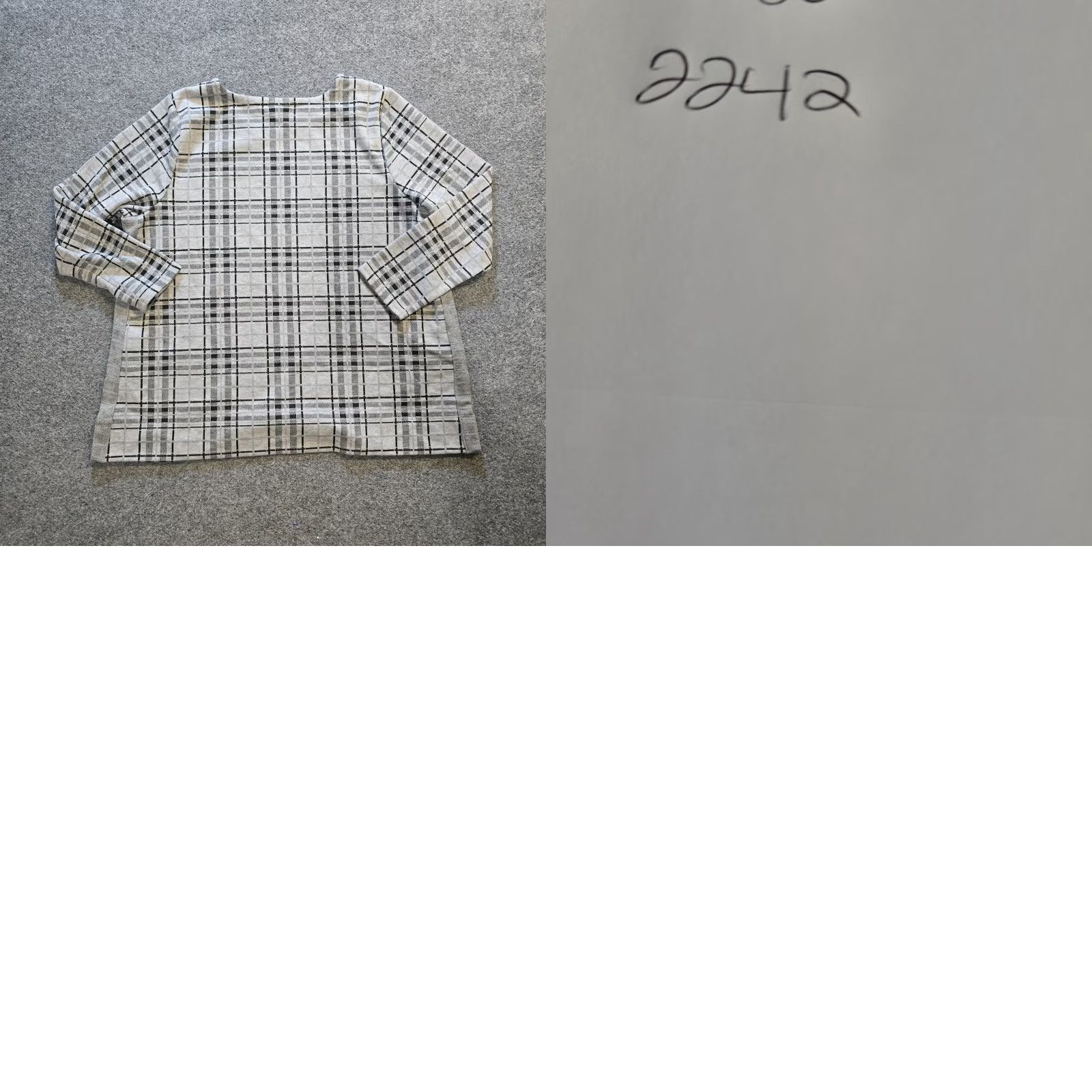 J. Jill J. Jill Top Womens XL Petite Gray Plaid Shimmer Tunic Long Sleeve Casual Career Shirt Blouse Size XL / US 12-14 / IT 48-50 - 8 Thumbnail