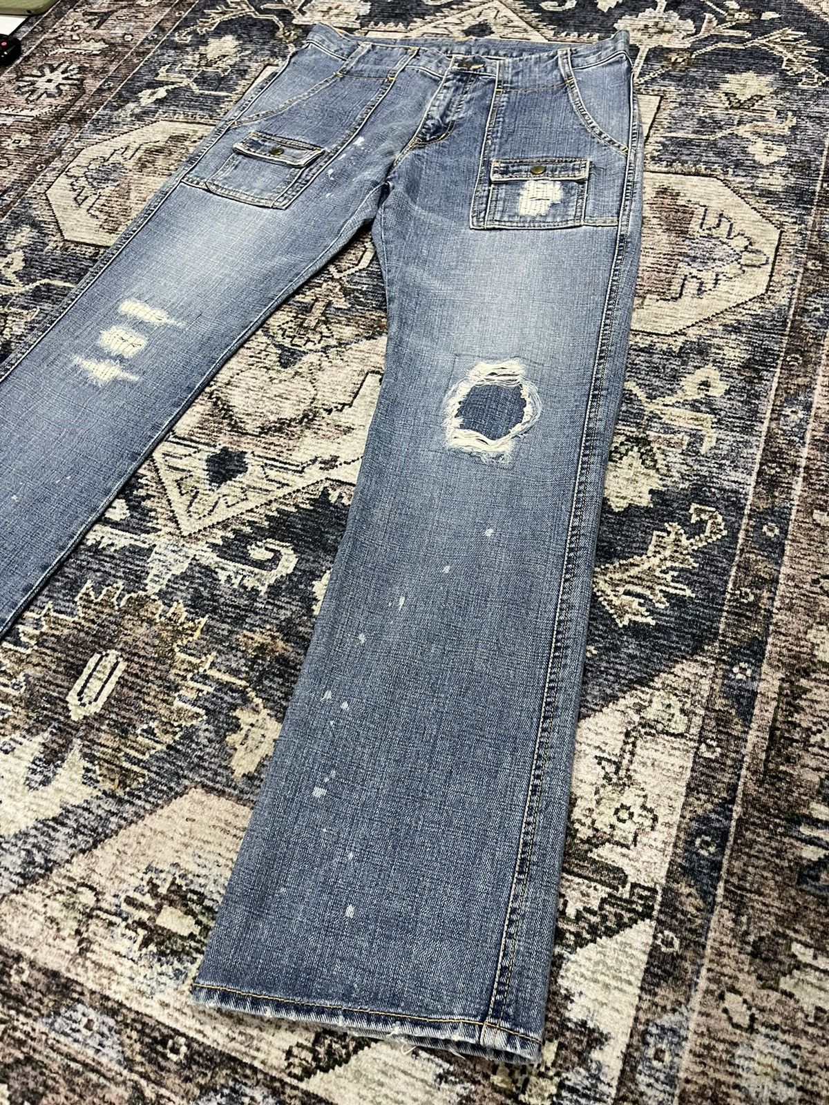 Boycott × If Six Was Nine × Vintage Vintage BOYCOTT Bush Pants Distressed Denim Pants Size US 33 - 3 Thumbnail