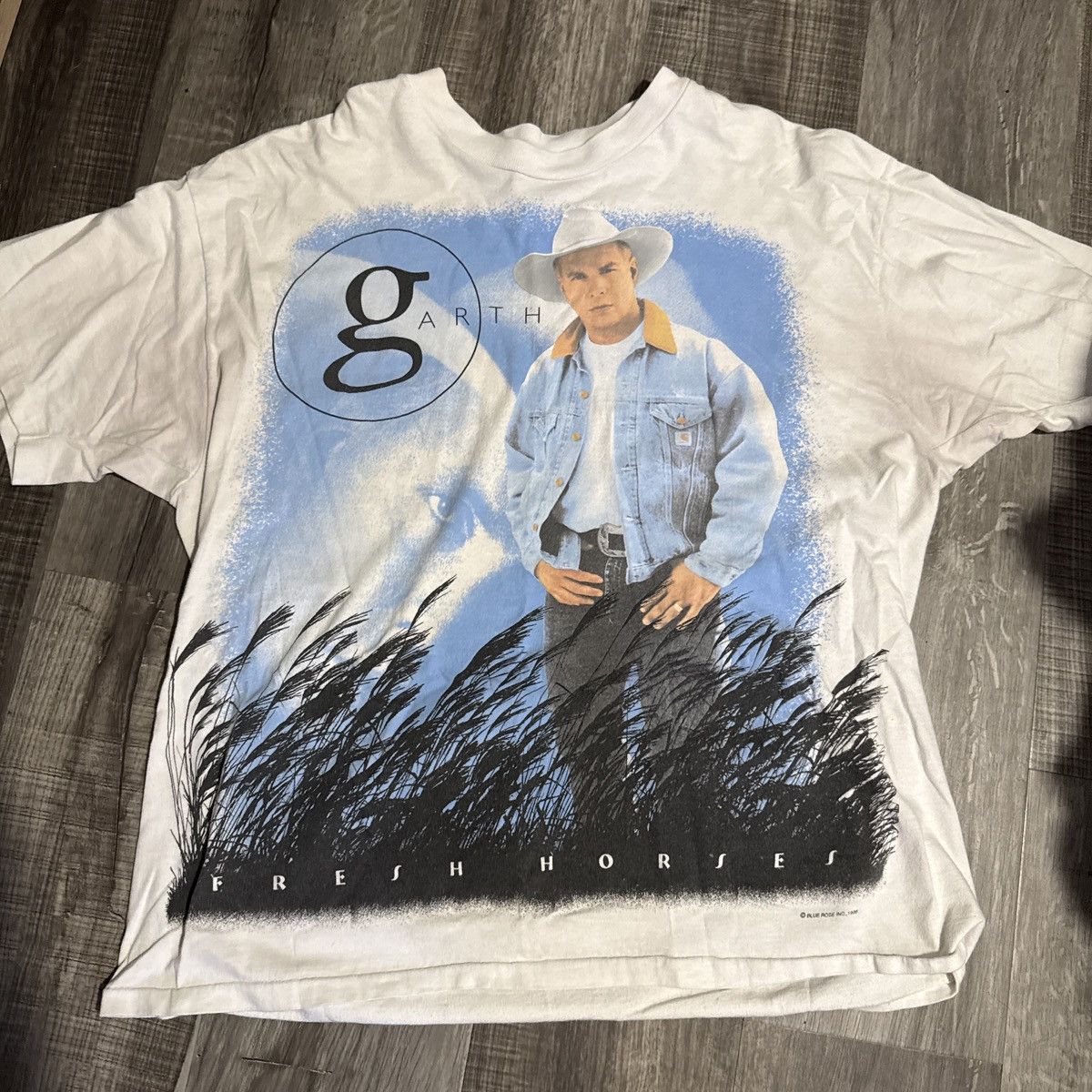 Hanes Garth Brooks Fresh Horses white tour T-shirt Size US XL / EU 56 / 4 - 1 Thumbnail