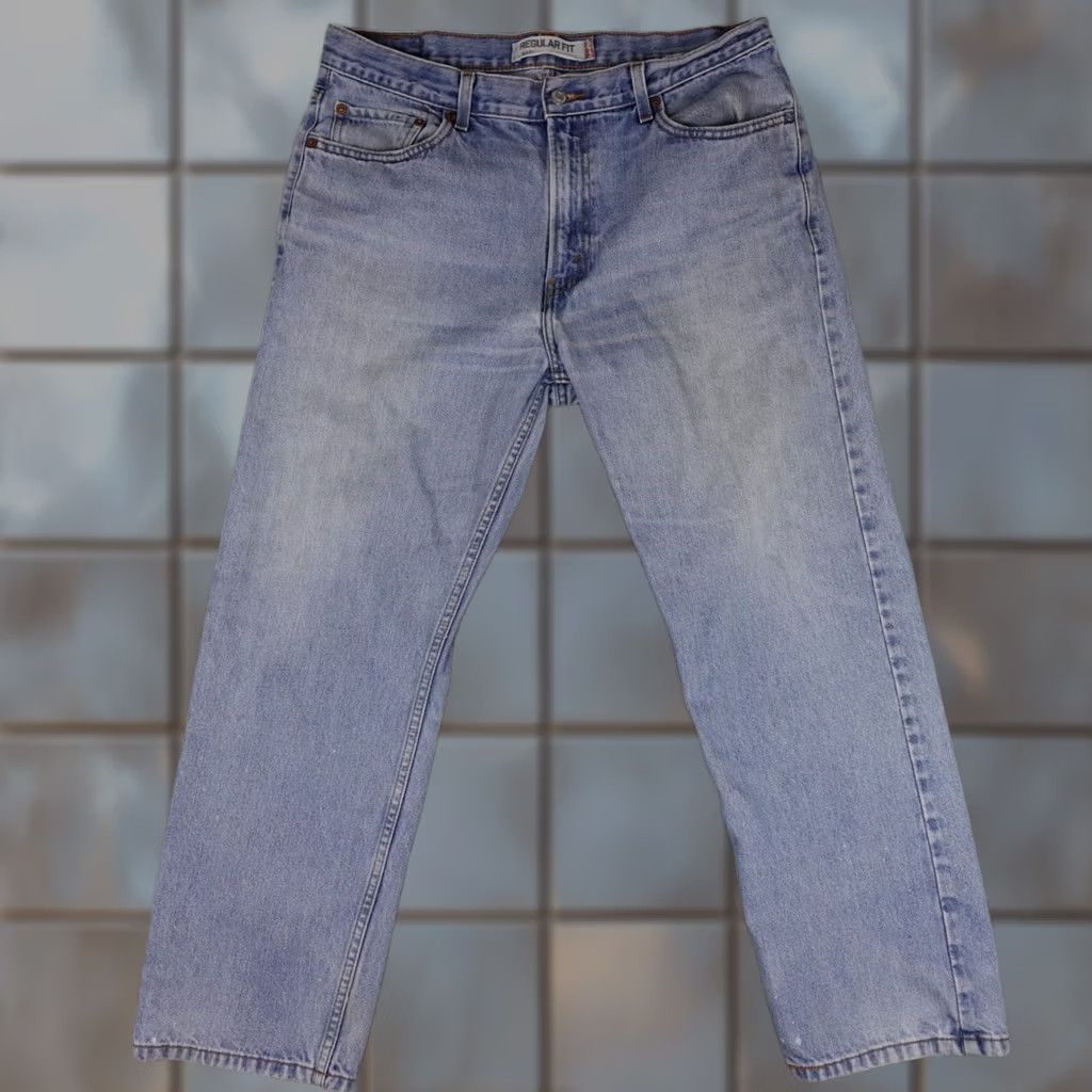 Levi's Levis 505 Jeans Mens 35 Blue Denim Light Wash Straight Retro Size US 35 - 1 Thumbnail