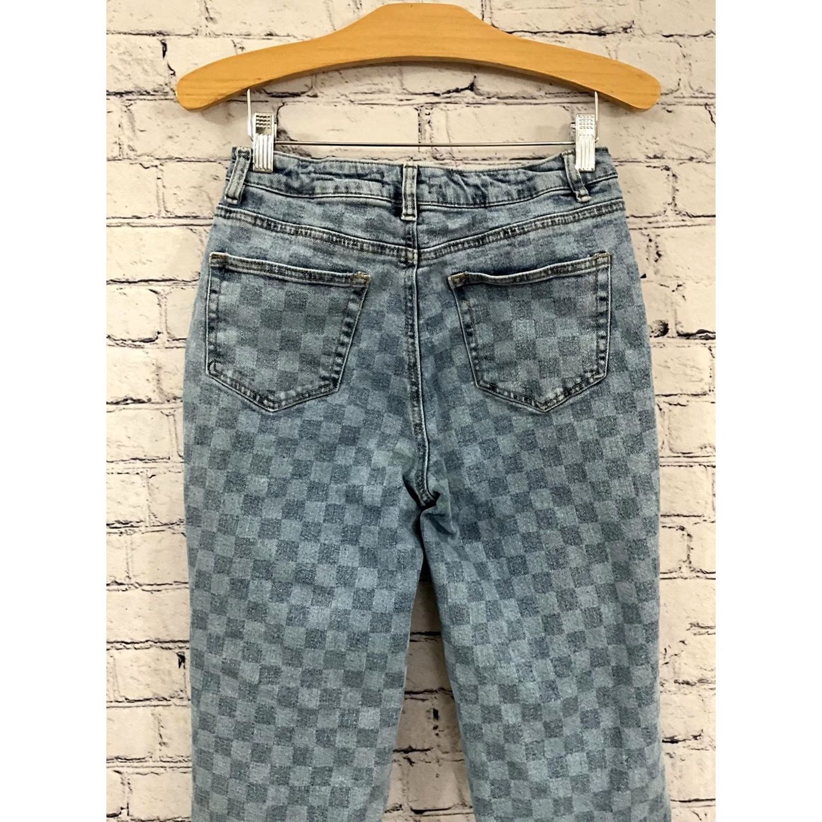 Vintage rue21 Checkered Pattern Jeans Women's Size 2 25 in Inseam 26 Casual Denim Button Zip Light Blue Multiple Pockets Regular Pant Womens Jeans Size 42" / US 20 - 7 Thumbnail