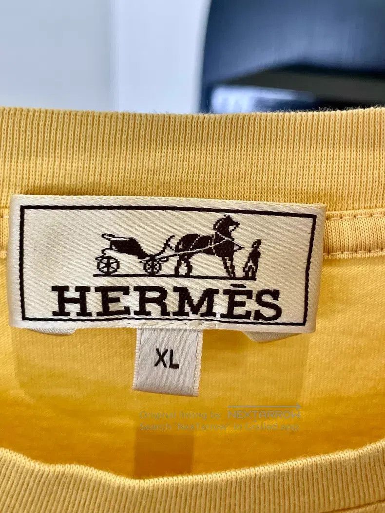 Hermes Hermes Solid Color Leather Detail Round Neck Straight Slee Size US XL / EU 56 / 4 - 3 Thumbnail