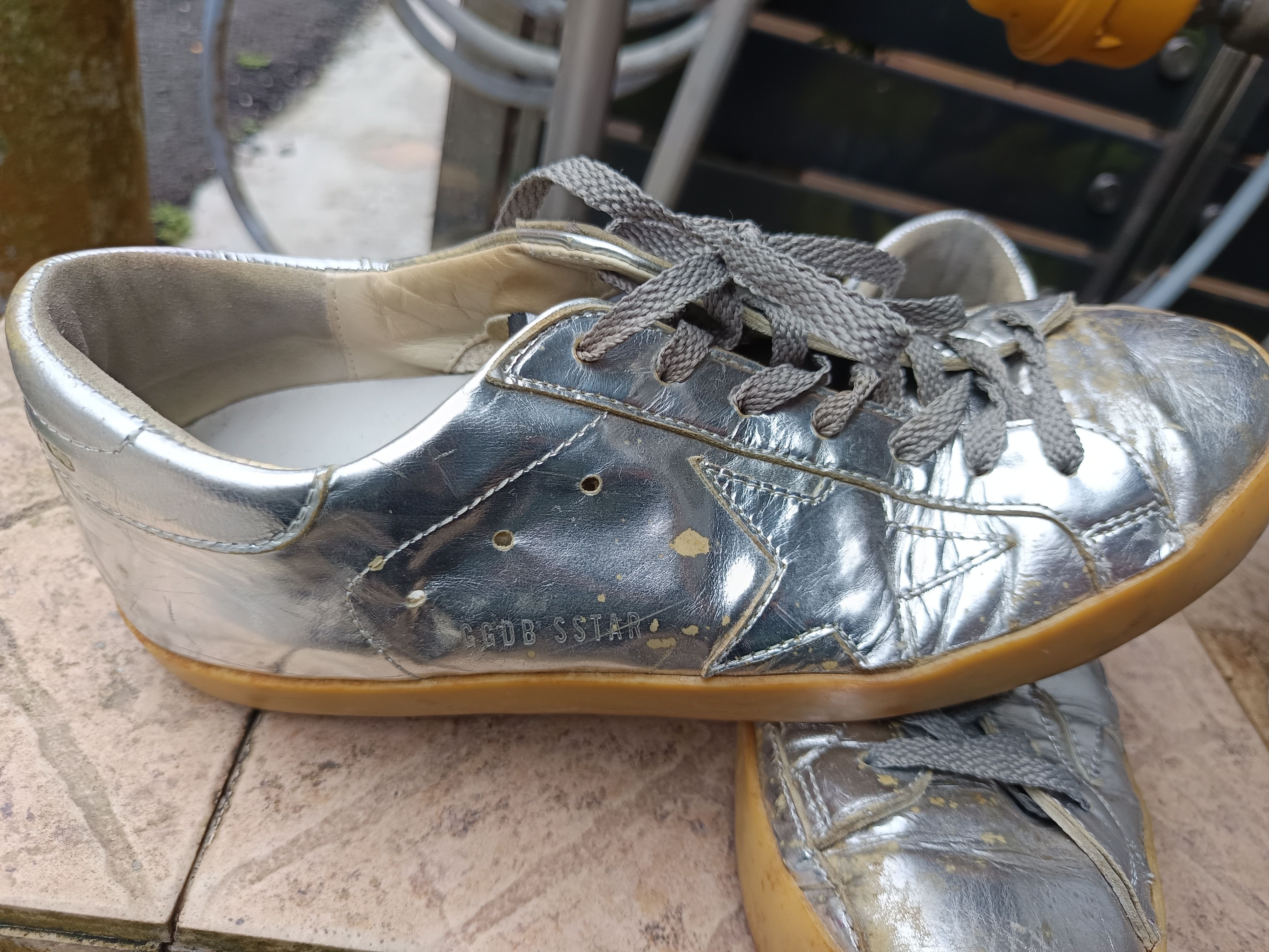Golden Goose Vintage ggdb superstar metallic silver Size US 7 / EU 40 - 5 Thumbnail