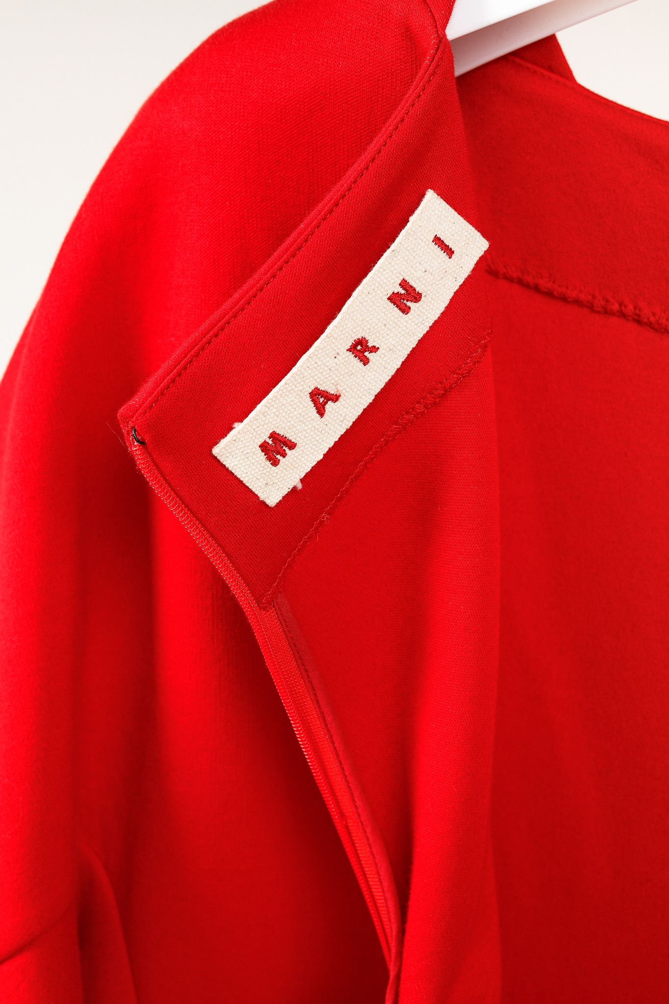 Marni Marni Red Knit Asymmetrical Midi Dress Size S / US 4 / IT 40 - 4 Thumbnail
