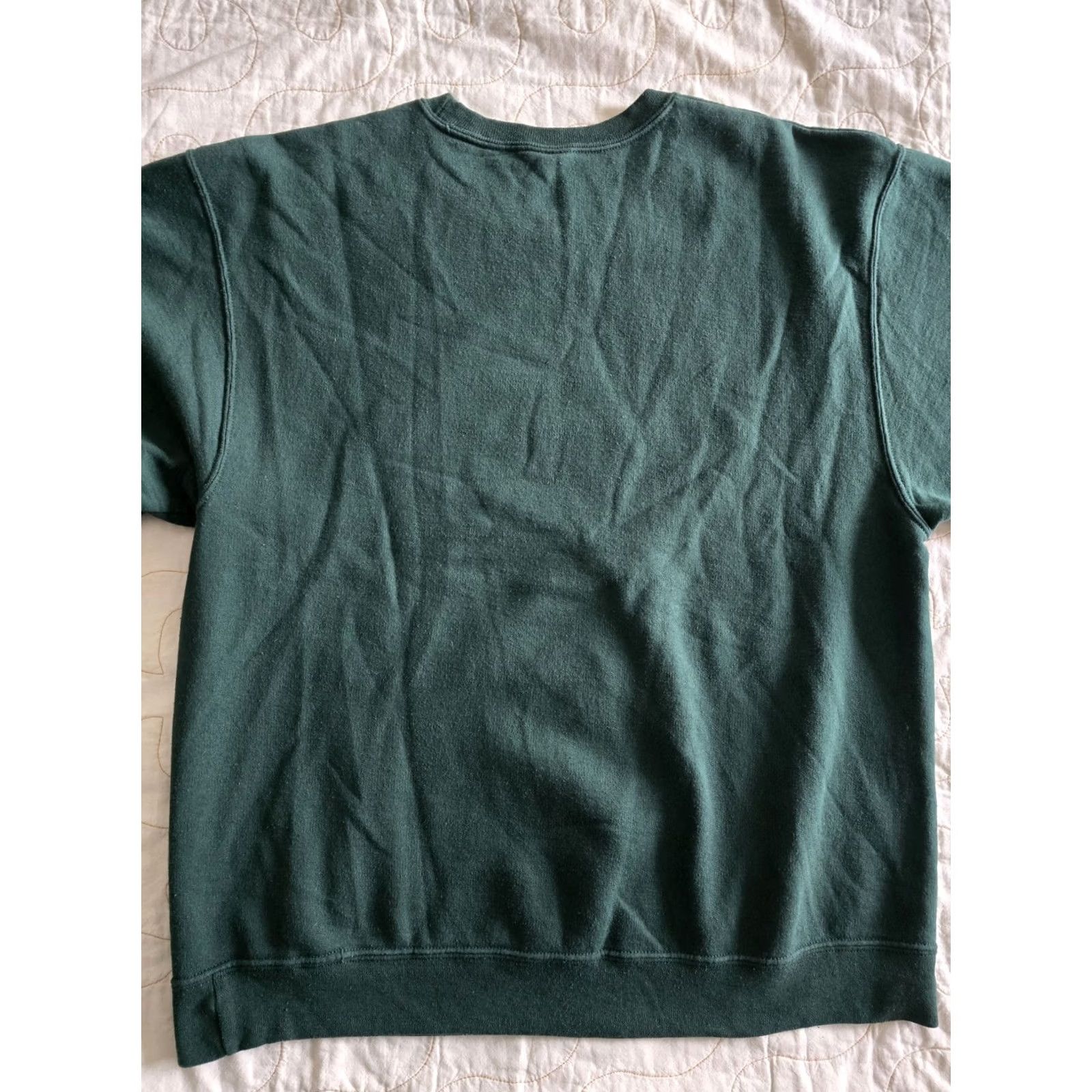 Jerzees VINTAGE Jerzees Snow Cat Sweatshirt Womens Large Green Crew Neck Long Sleeve Easy Care Graphic Print Cottagecore Winter Cat print Pullover - Size L / US 10 / IT 46 - 6 Thumbnail