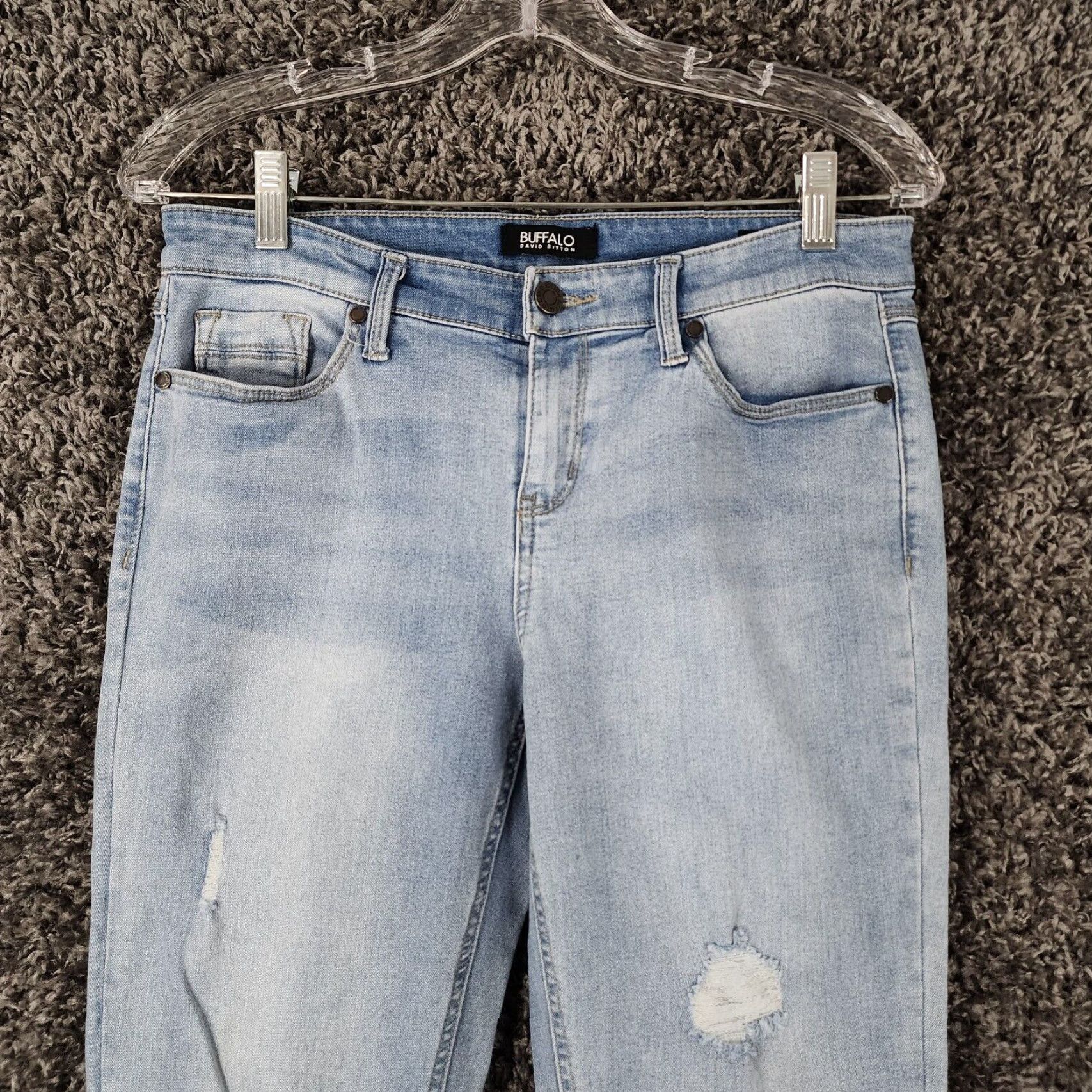 Buffalo David Bitton BUFFALO DAVID BITTON Jess Distressed Skinny Jeans Women Size 6 Blue Size 28" / US 6 / IT 42 - 2 Thumbnail