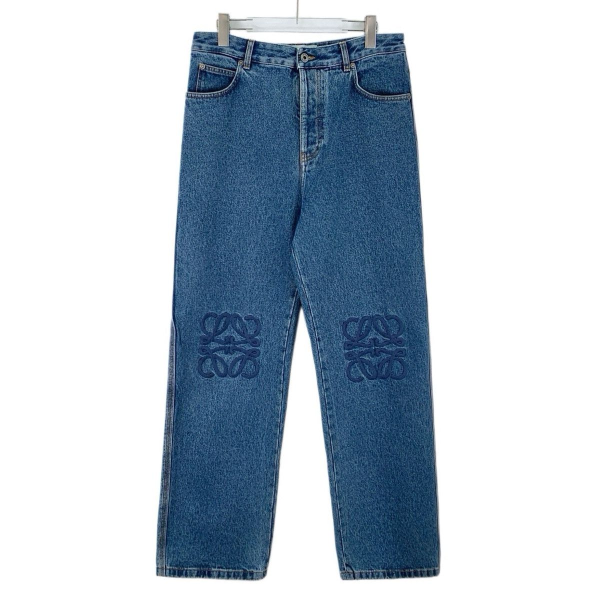 Loewe Loewe Blue Logo Embroidered Cotton Denim Trousers K26WX Size 30" / US 8 / IT 44 - 1 Thumbnail
