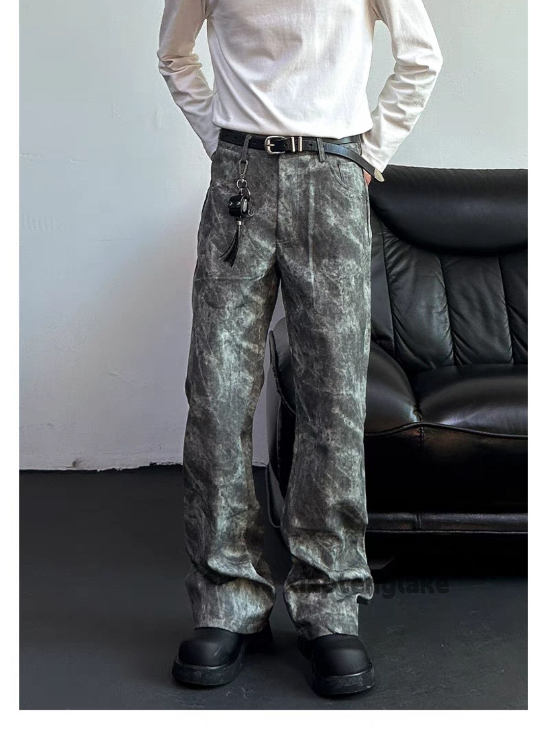 Designer × Japanese Brand × Vintage washed faded cleanfit pattern yuppie flared pants Size US 32 / EU 48 - 6 Thumbnail