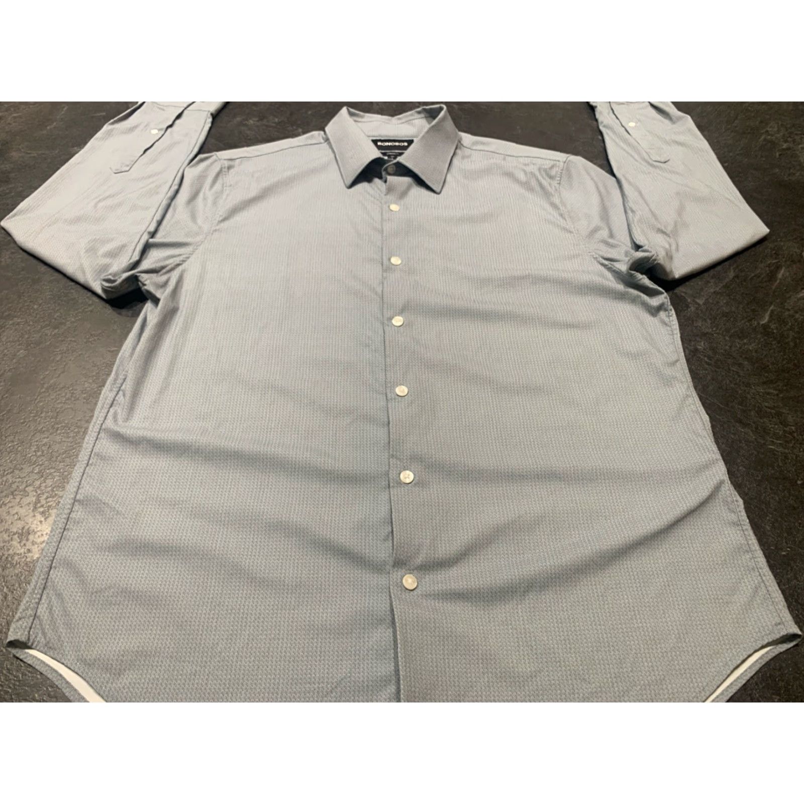 Bonobos Bonobos Standard Fit Button-Up Shirt - Light Gray - Size L - Casual Long Sleeve Cotton - Mens Size US L / EU 52-54 / 3 - 2 Thumbnail