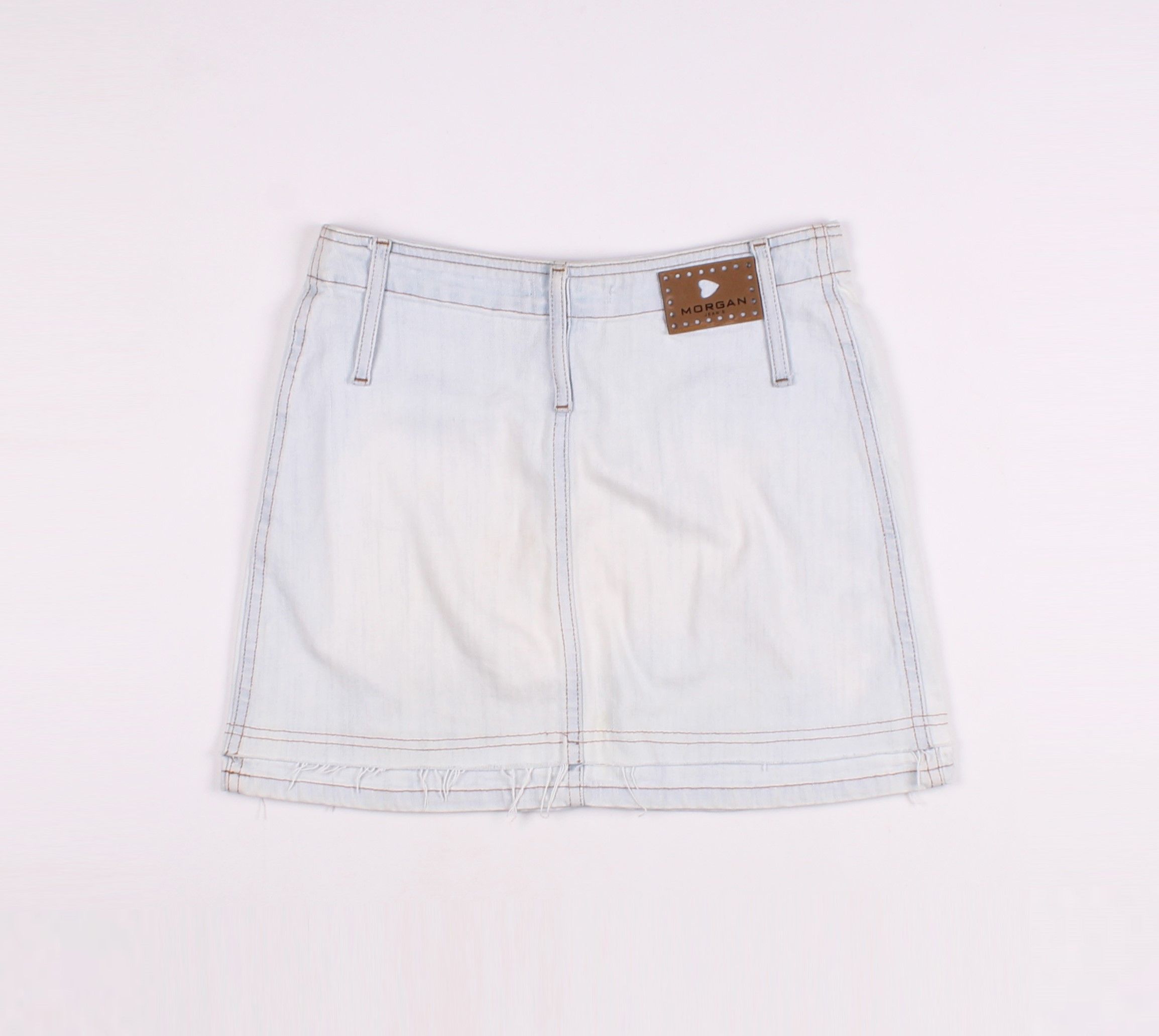 Morgan Homme × Vintage Morgan de Toi Vintage Y2K Denim Beaded Mini Skirt Size 26" / US 2 / IT 38 - 10 Thumbnail