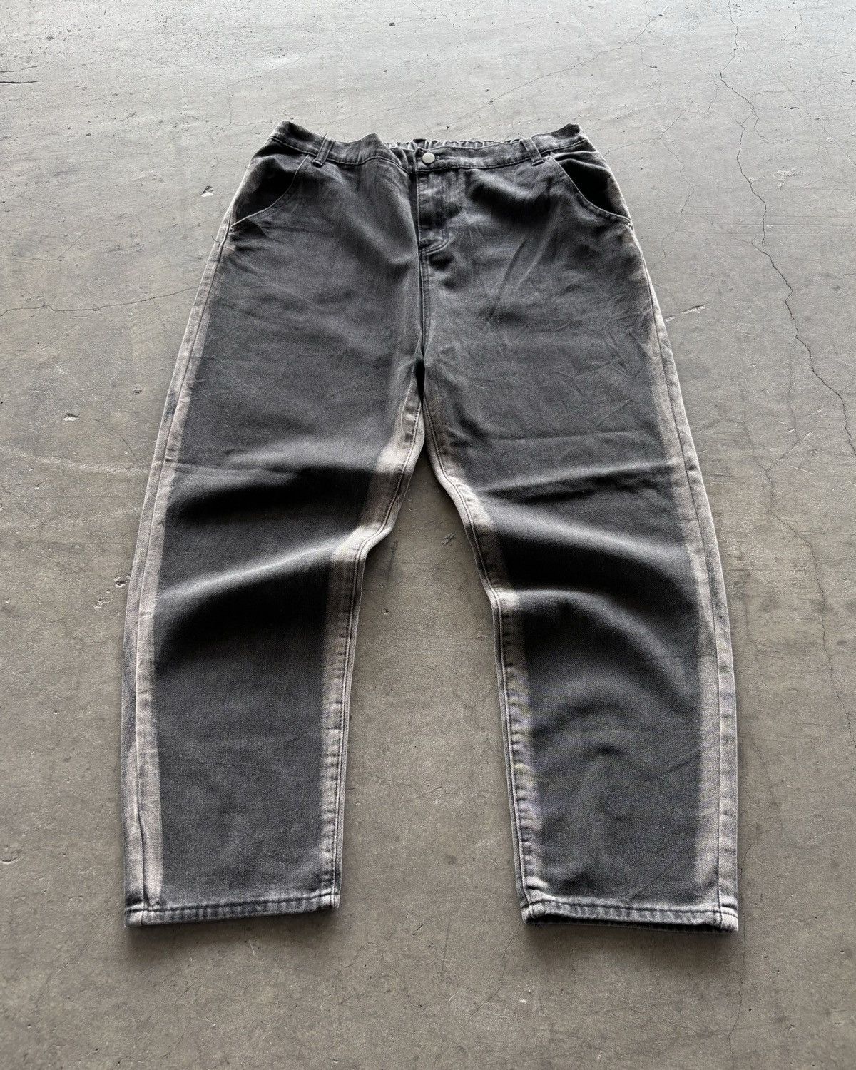 2000s Stone Washed Black Baggy Jeans