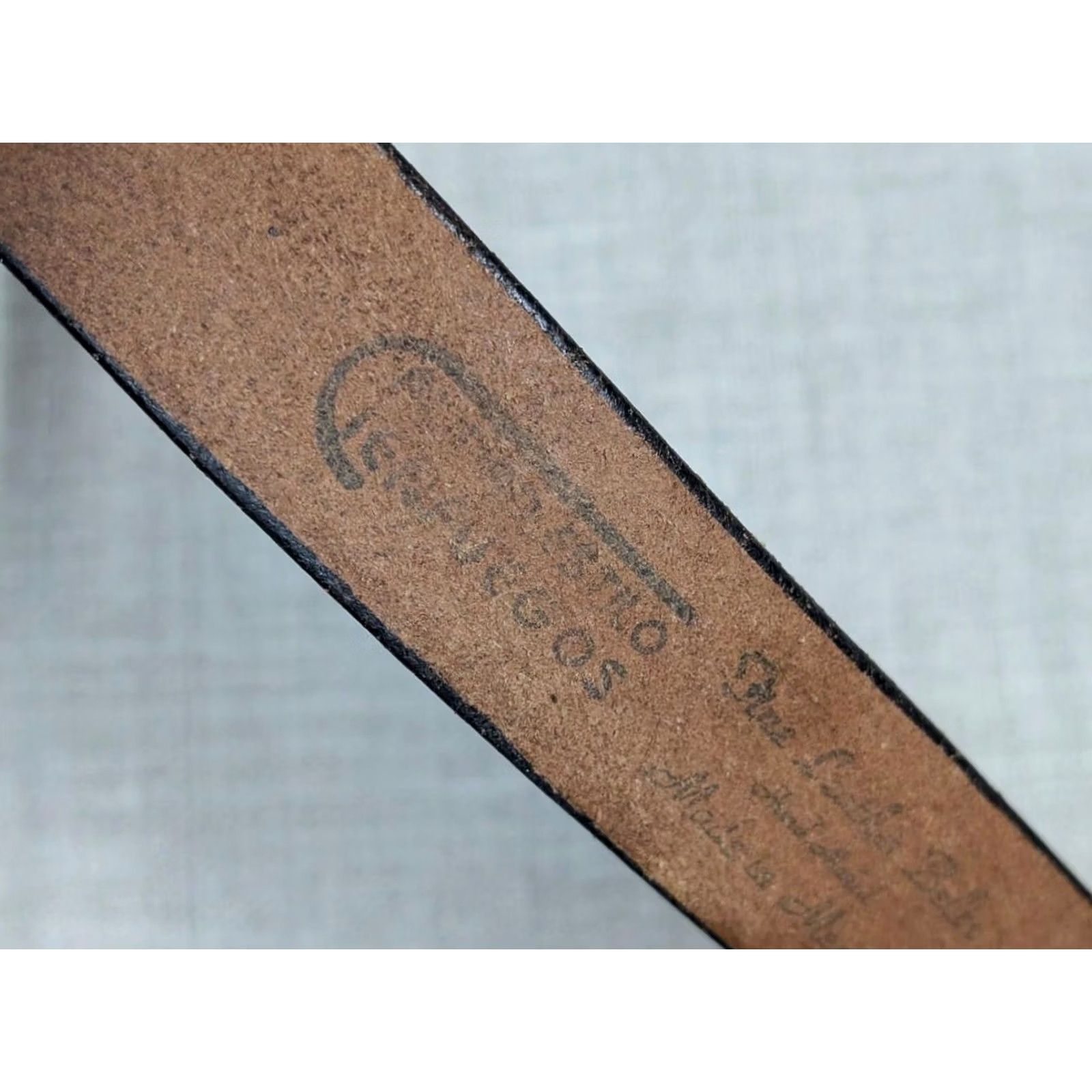 Vintage VINTAGE handcrafted Hand Tooled belt 1-3/8" Western Belt brown Men 42 Full Grain Cowhide Leather belt buckle strap Cowboys Rodeo 1940s Mens Size 42 - 7 Thumbnail