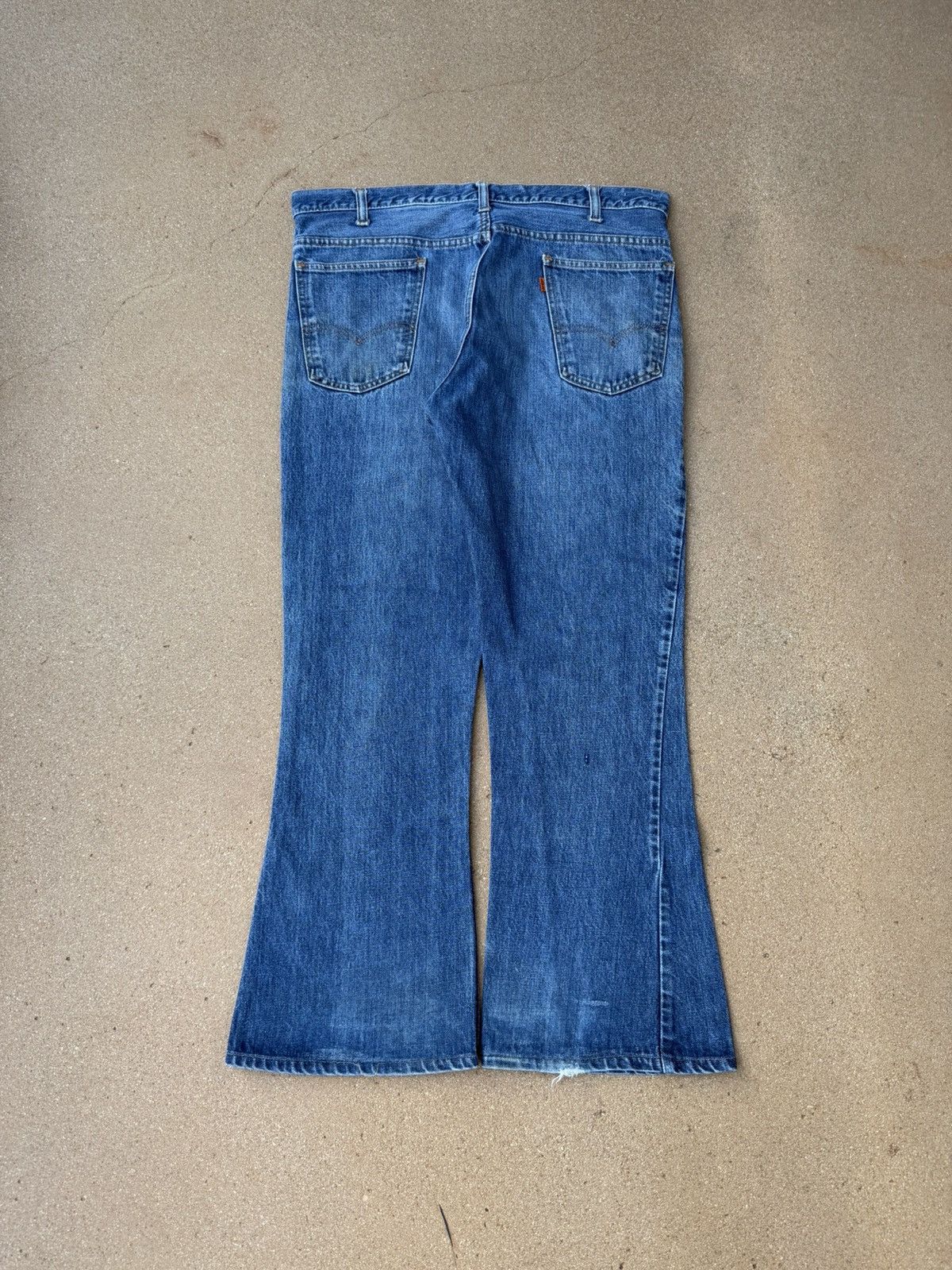 Levi's Vtg 70’s Levi’s 646 Orange Tab Bellbottom Flare Jeans 37x28 Size US 37 - 2 Thumbnail