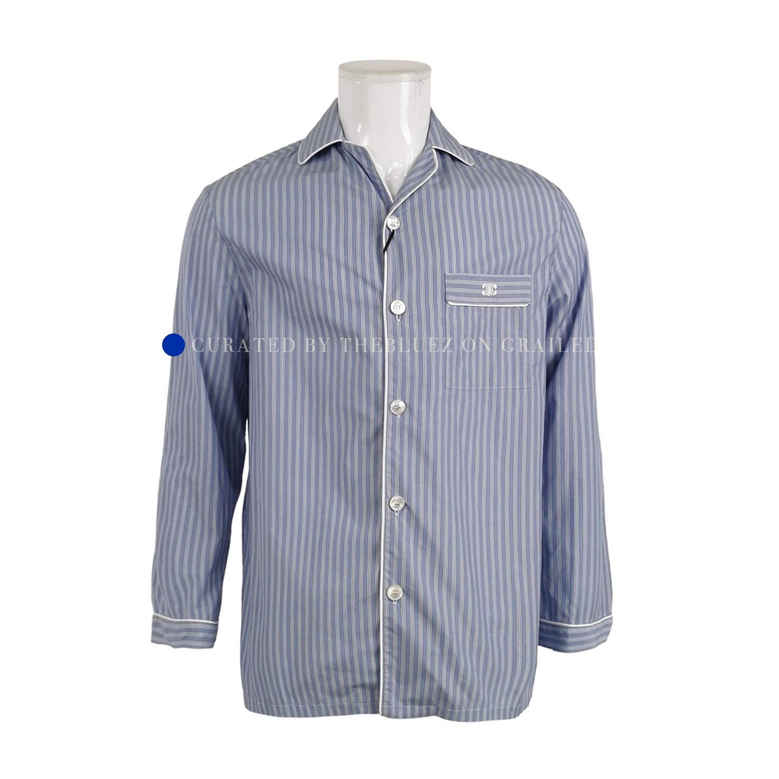 Celine Striped Blue Button-Up Shirt in Size S Size US S / EU 44-46 / 1 - 1 Thumbnail