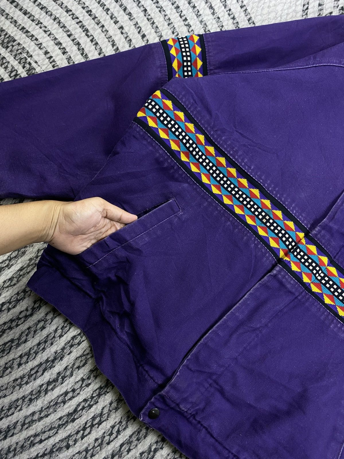 Carhartt Vintage 90s Liberty Carhartt Aztec Pattern Bomber Jacket Size US L / EU 52-54 / 3 - 9 Thumbnail