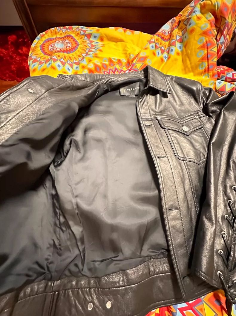 Versace Versace Men's sheepskin biker jacket Size US L / EU 52-54 / 3 - 5 Thumbnail